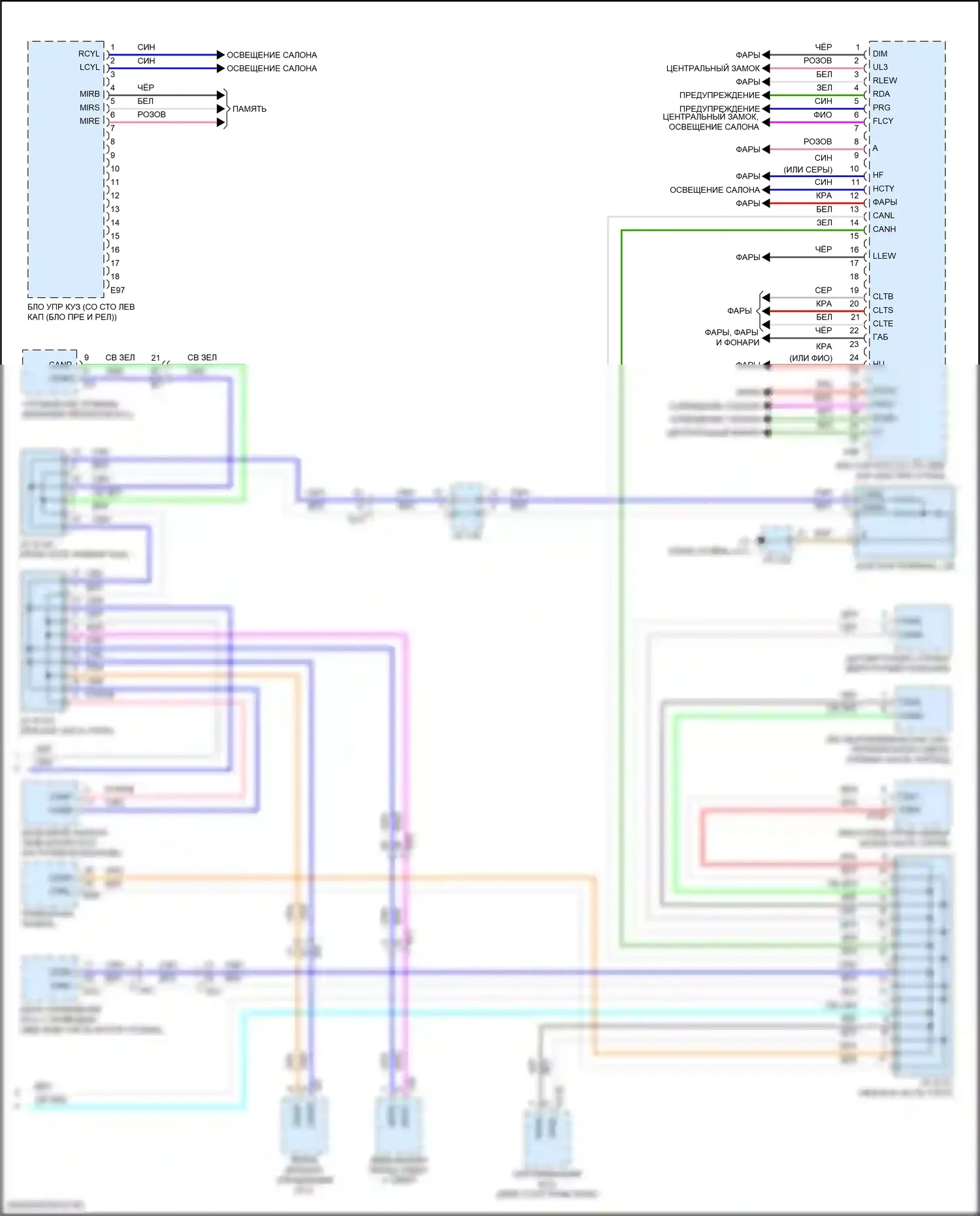 Land Cruiser Toyota 200 рестайлинг 2 (2015-2021): Электросхема эбу кузова (2 из 2) 