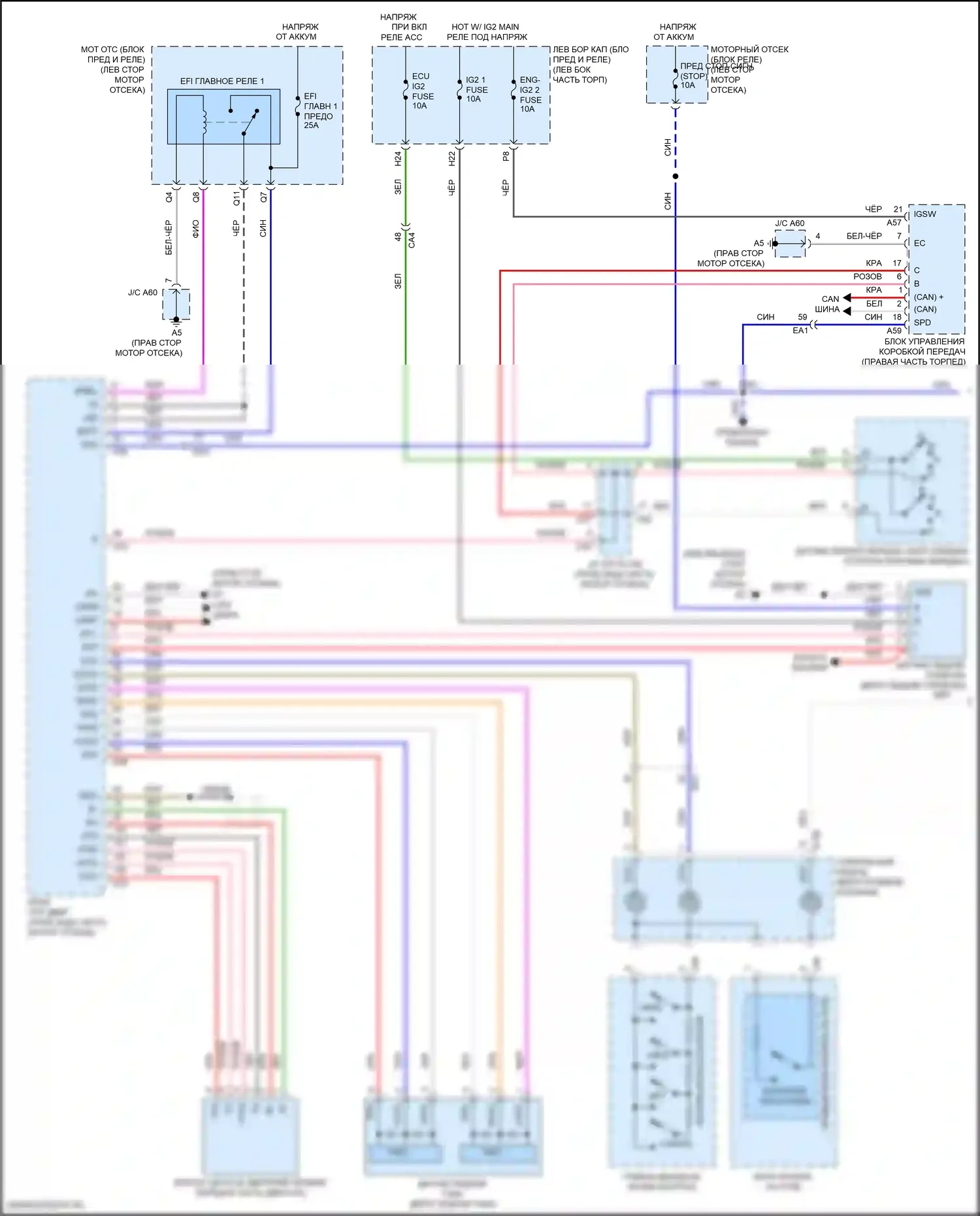 Land Cruiser Toyota 200 рестайлинг 2 (2015-2021): Электросхема динамического лазерного круиз-контроля (1 из 2) 