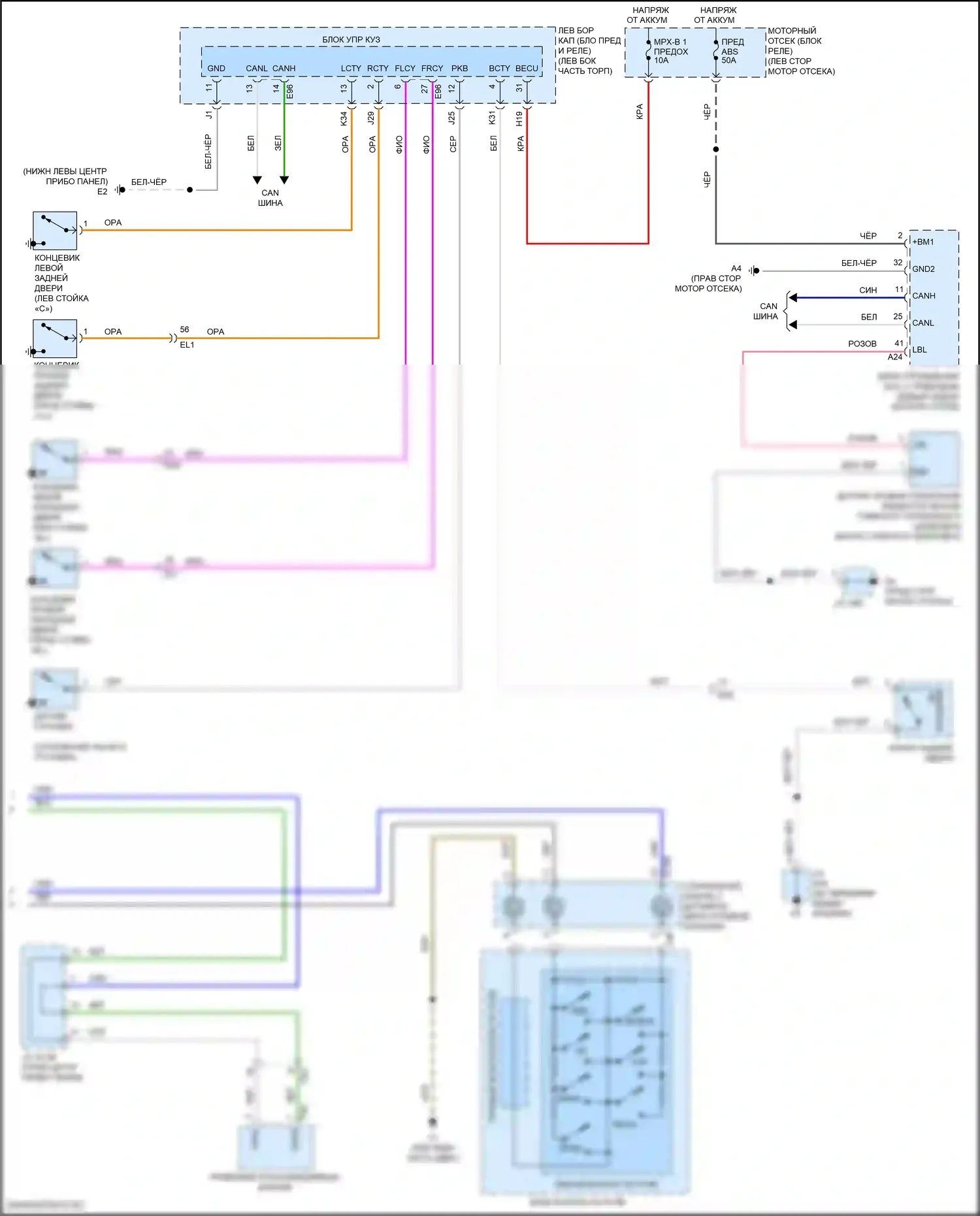Land Cruiser Toyota 200 рестайлинг 2 (2015-2021): Электросхема приборной панели (2 из 2) 