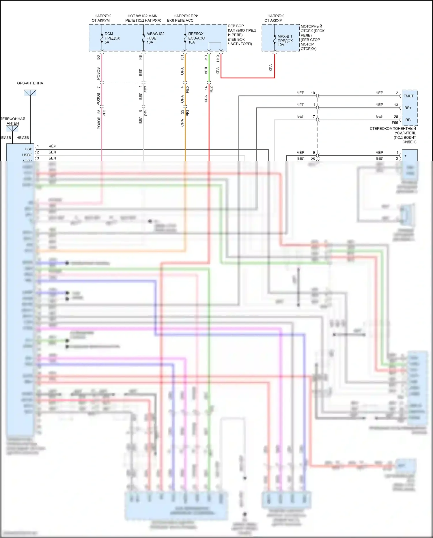 Land Cruiser Toyota 200 рестайлинг 2 (2015-2021): Электросхема телематики 