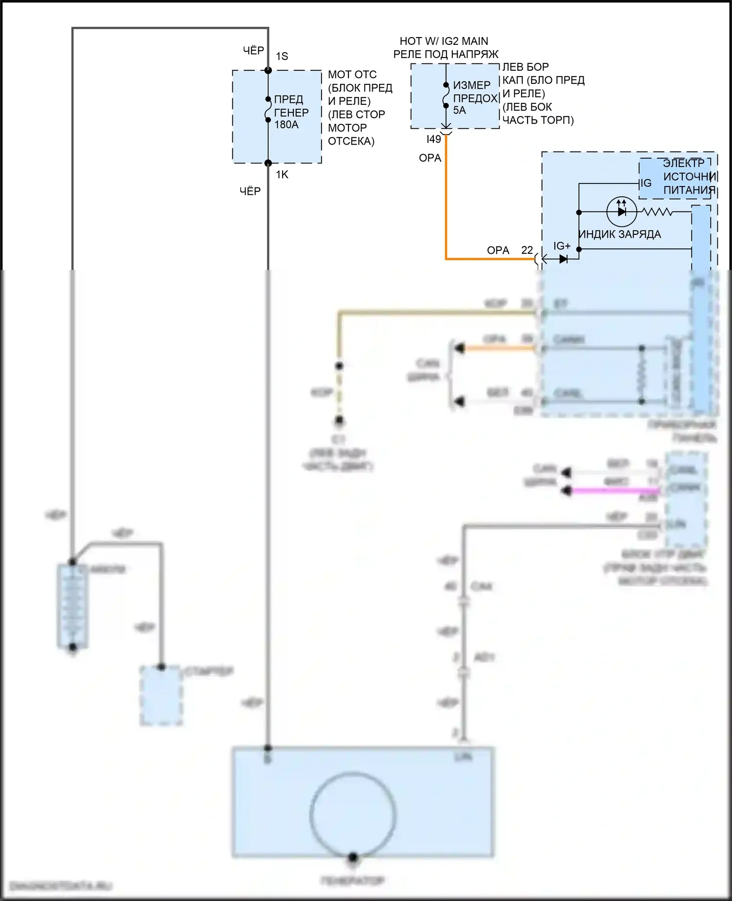 Land Cruiser Toyota 200 рестайлинг 2 (2015-2021): Электросхема генератора 