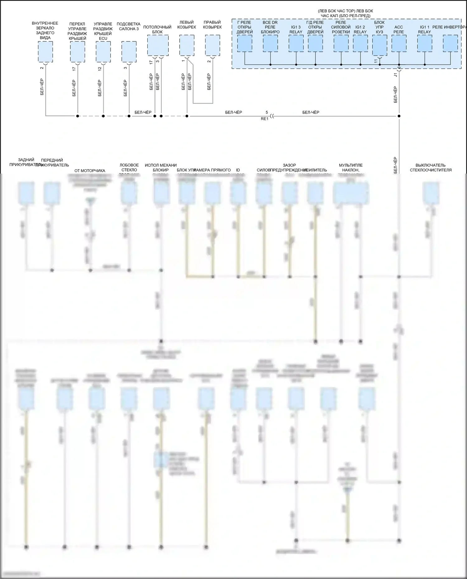 Land Cruiser Toyota 200 рестайлинг 2 (2015-2021): Электросхема точек подключения масс (3 из 5) 