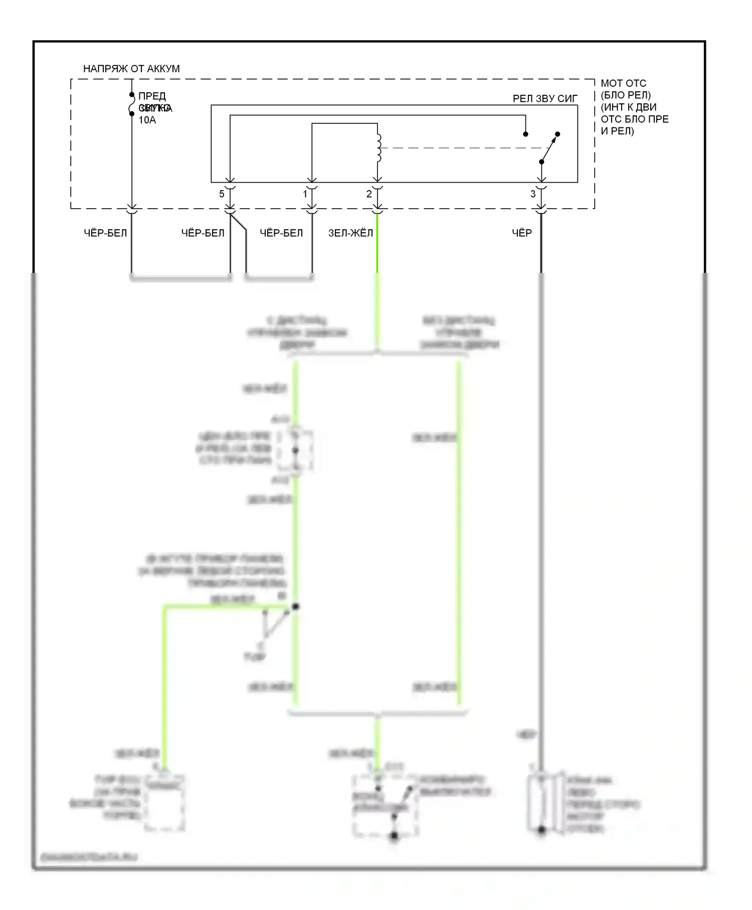 Matrix Toyota E130 (2002-2008): Электросхема клаксона 