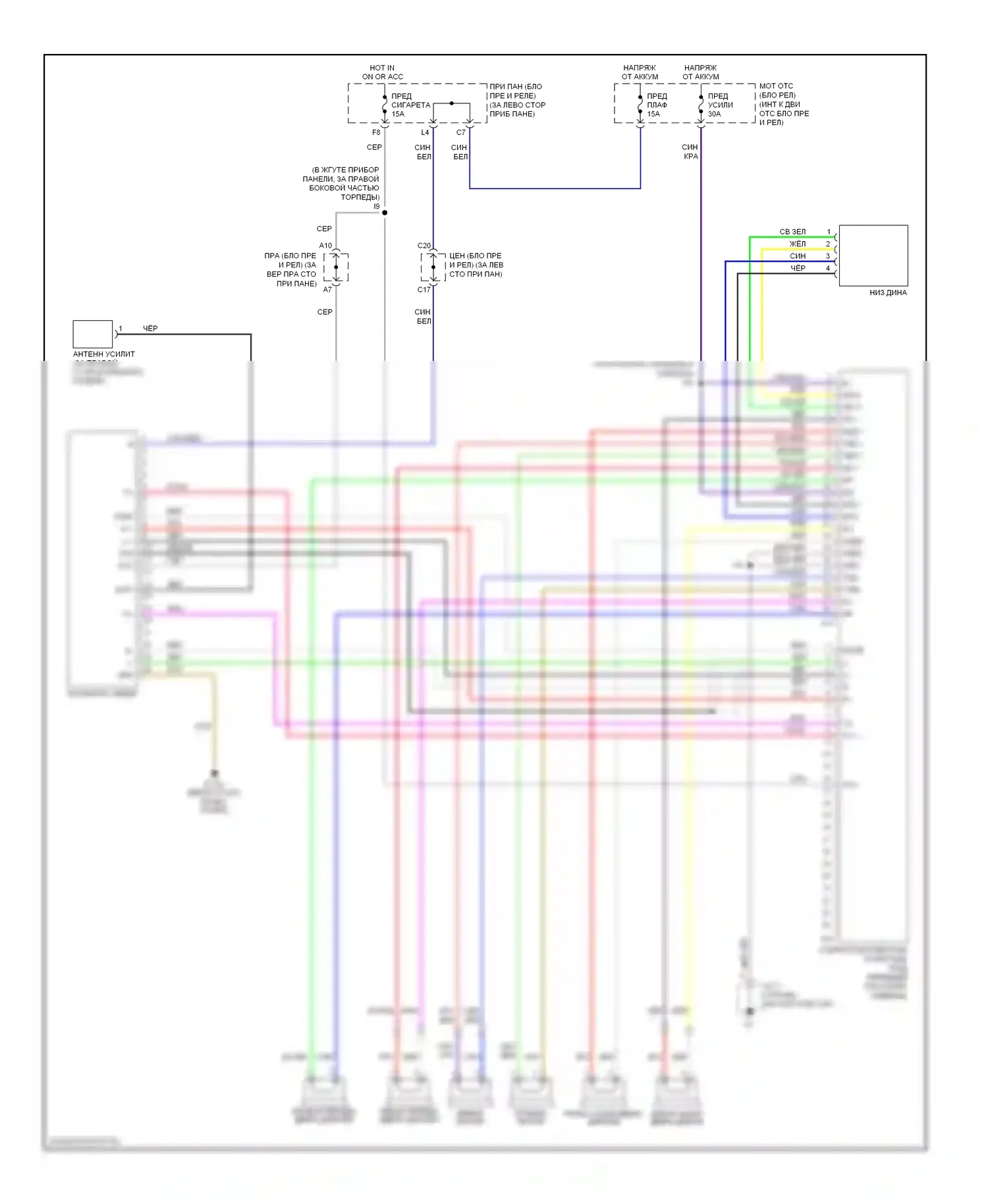 Matrix Toyota E130 (2002-2008): Магнитола, без навигации, с отдельным усилителем 