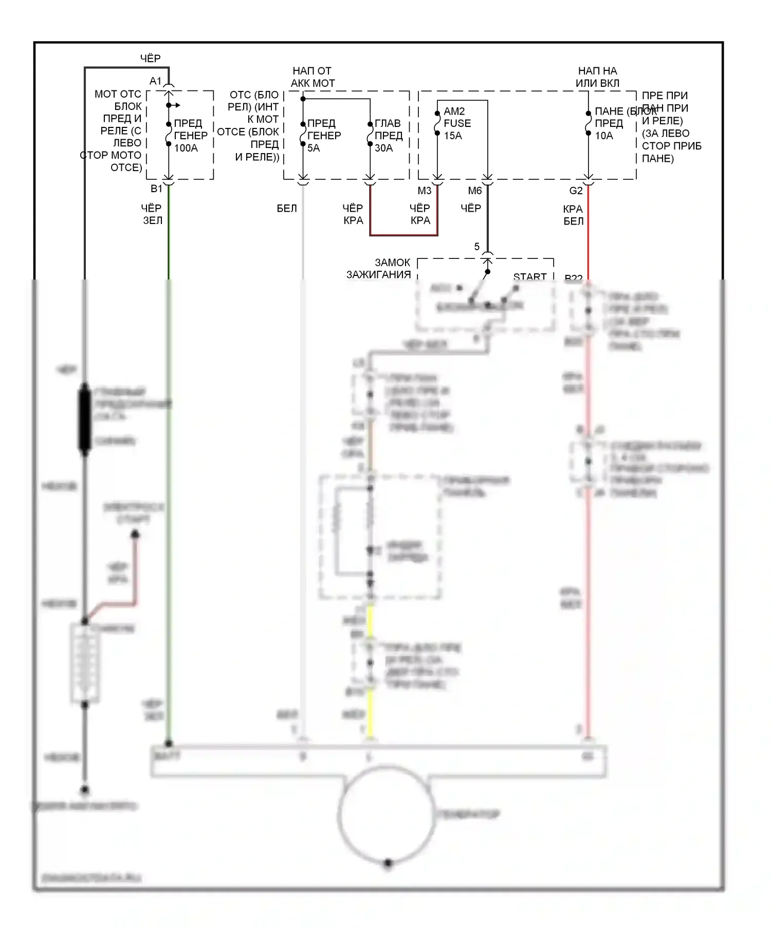 Matrix Toyota E130 (2002-2008): Электросхема генератора 