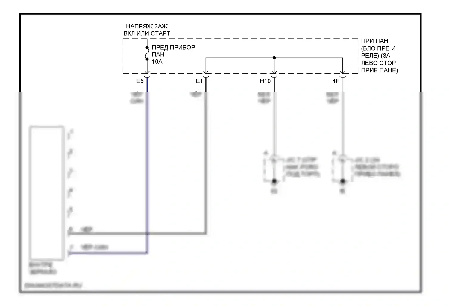 Matrix Toyota E130 (2002-2008): Электросхема электрохромного зеркала 
