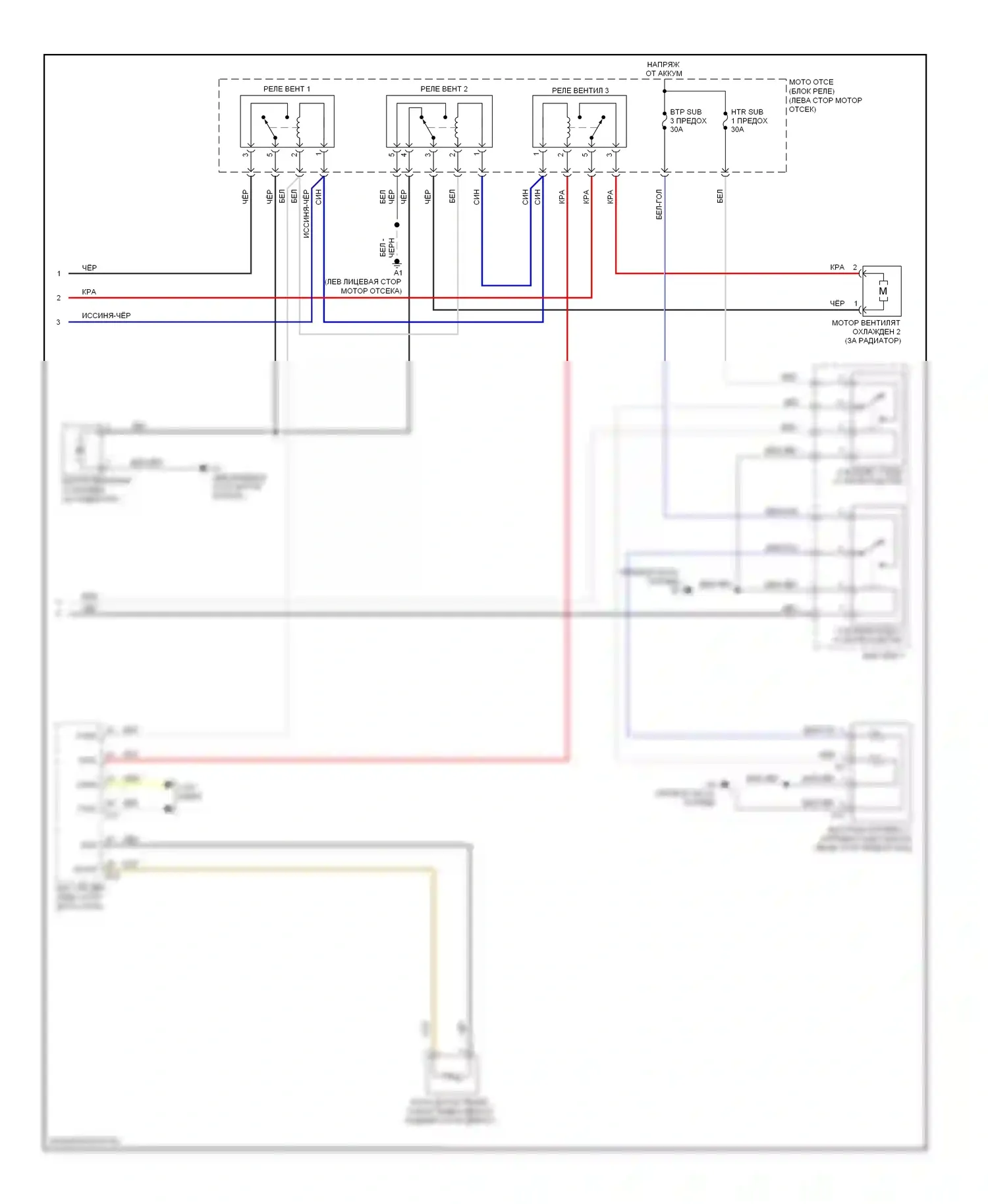 Matrix Toyota E140 (2008-2014): 2.4л, электросхема ручного кондиционера (2 из 2) 