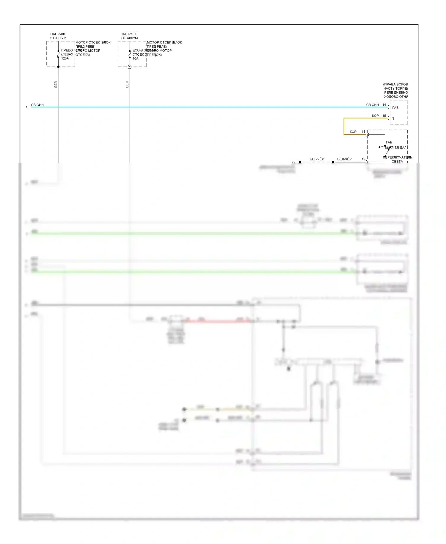 Matrix Toyota E140 (2008-2014): Электросхема подсветки приборной панели (2 из 2) 