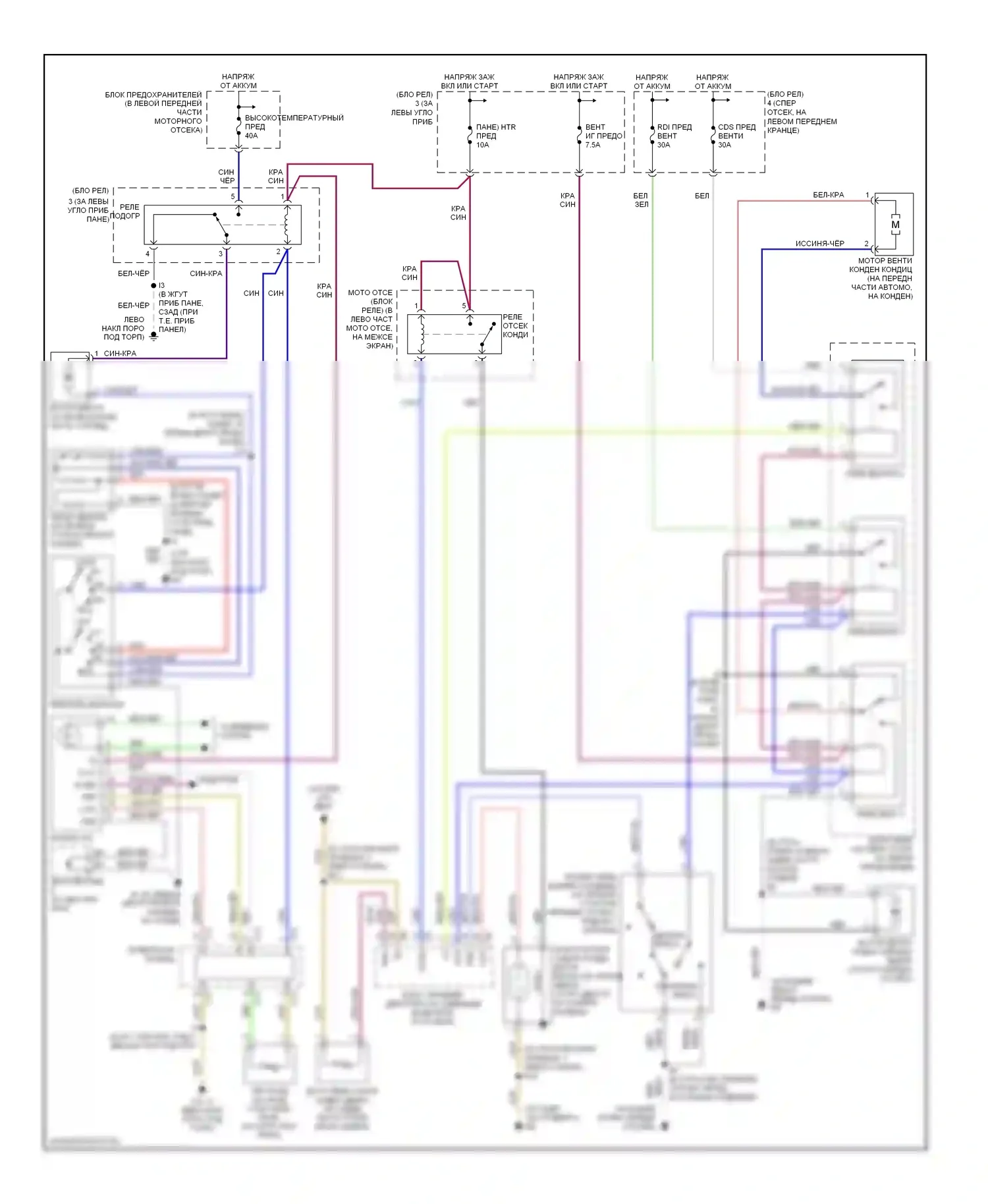 MR2 Toyota W30 (1999-2007): Электросхема ручного кондиционера 