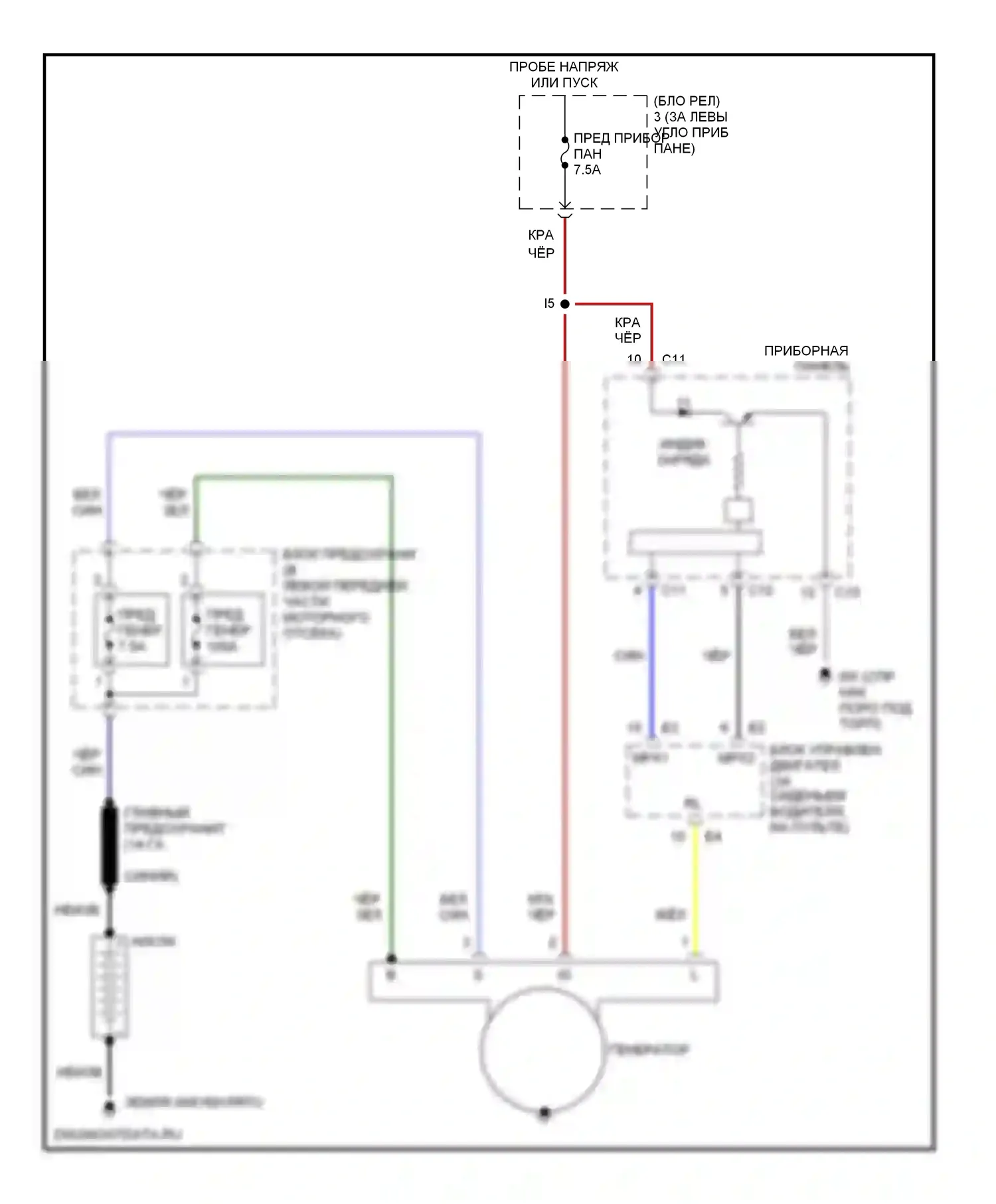 MR2 Toyota W30 (1999-2007): Электросхема генератора 