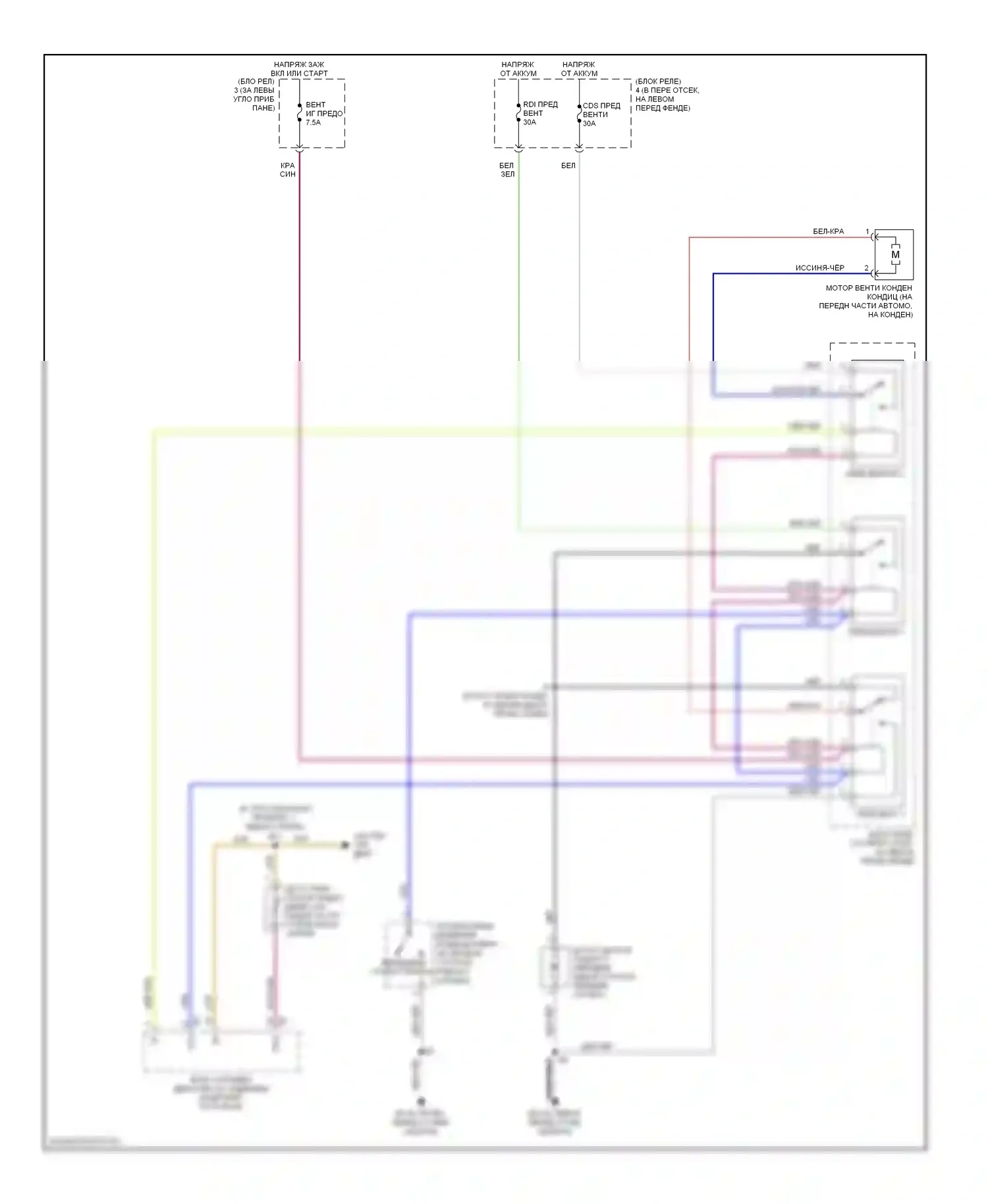 MR2 Toyota W30 (1999-2007): Электросхема вентилятора охлаждения 