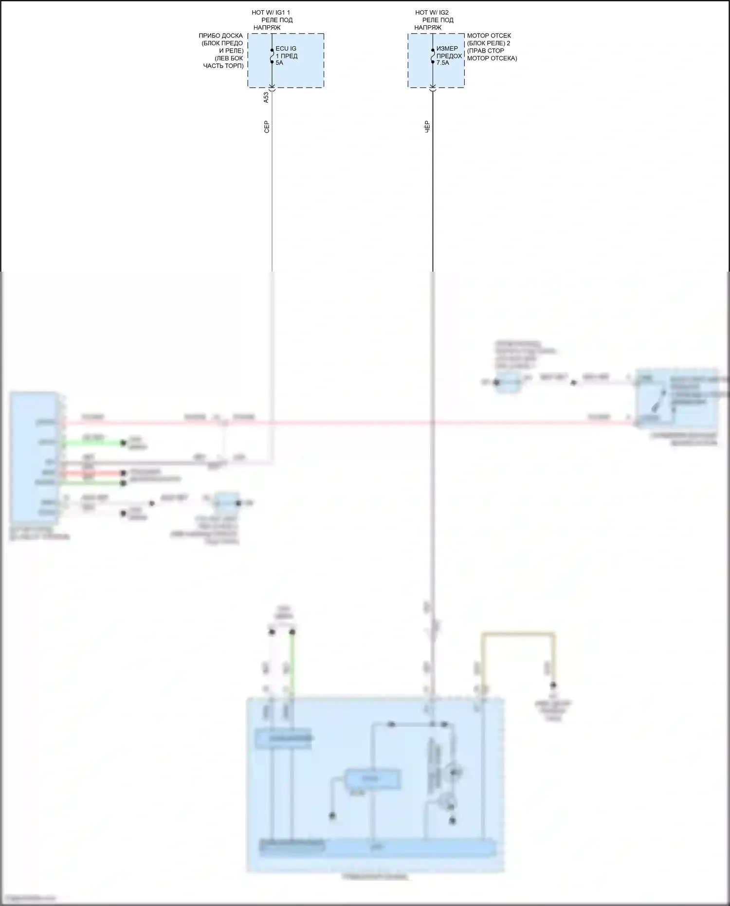 Prius C Toyota I рестайлинг (2014-2020): Электросхема сигнализации о выезде с полосы движения 