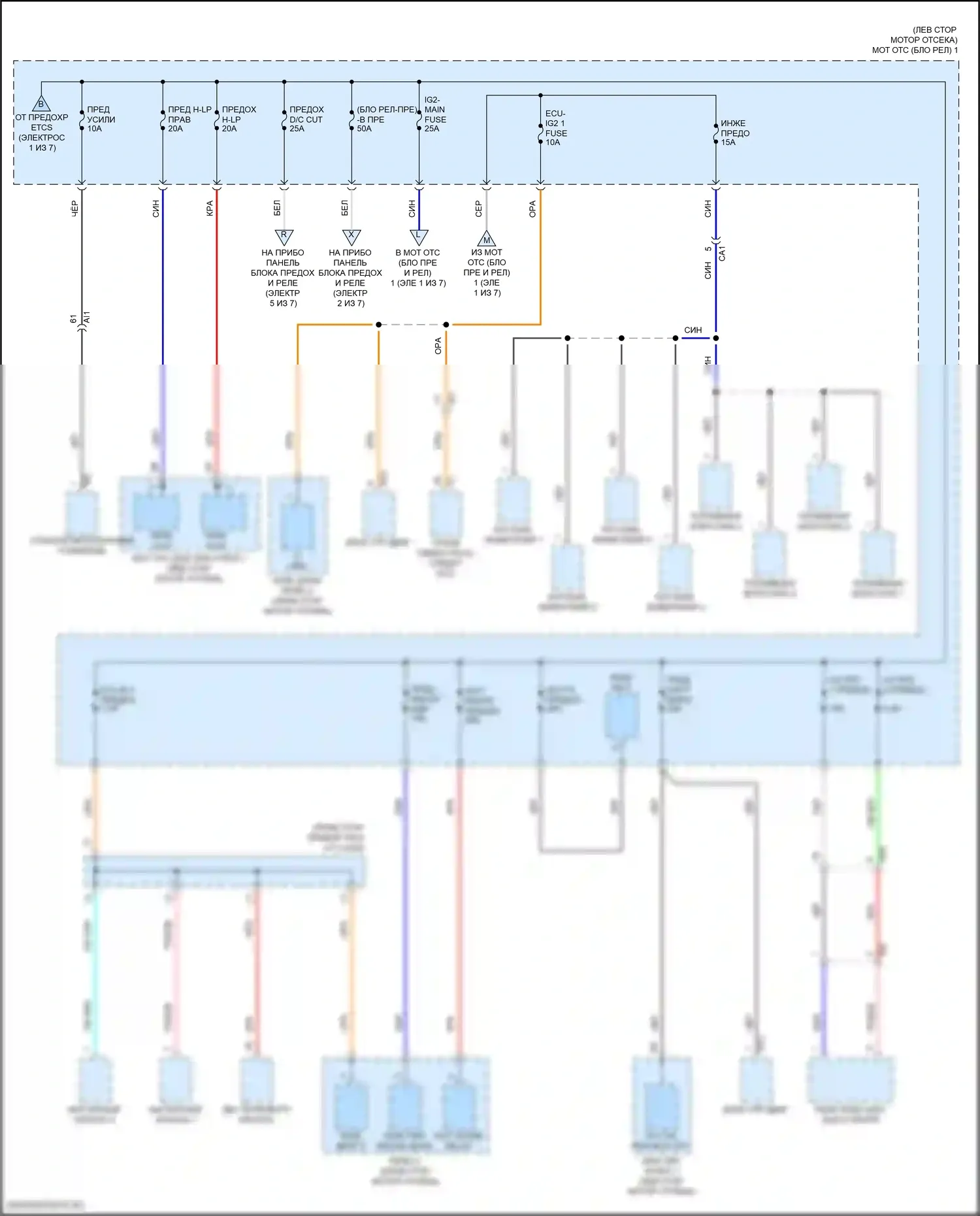 Prius PHV Toyota IV (2017-2024): Электросхема блока предохранителей реле (7 из 7) 