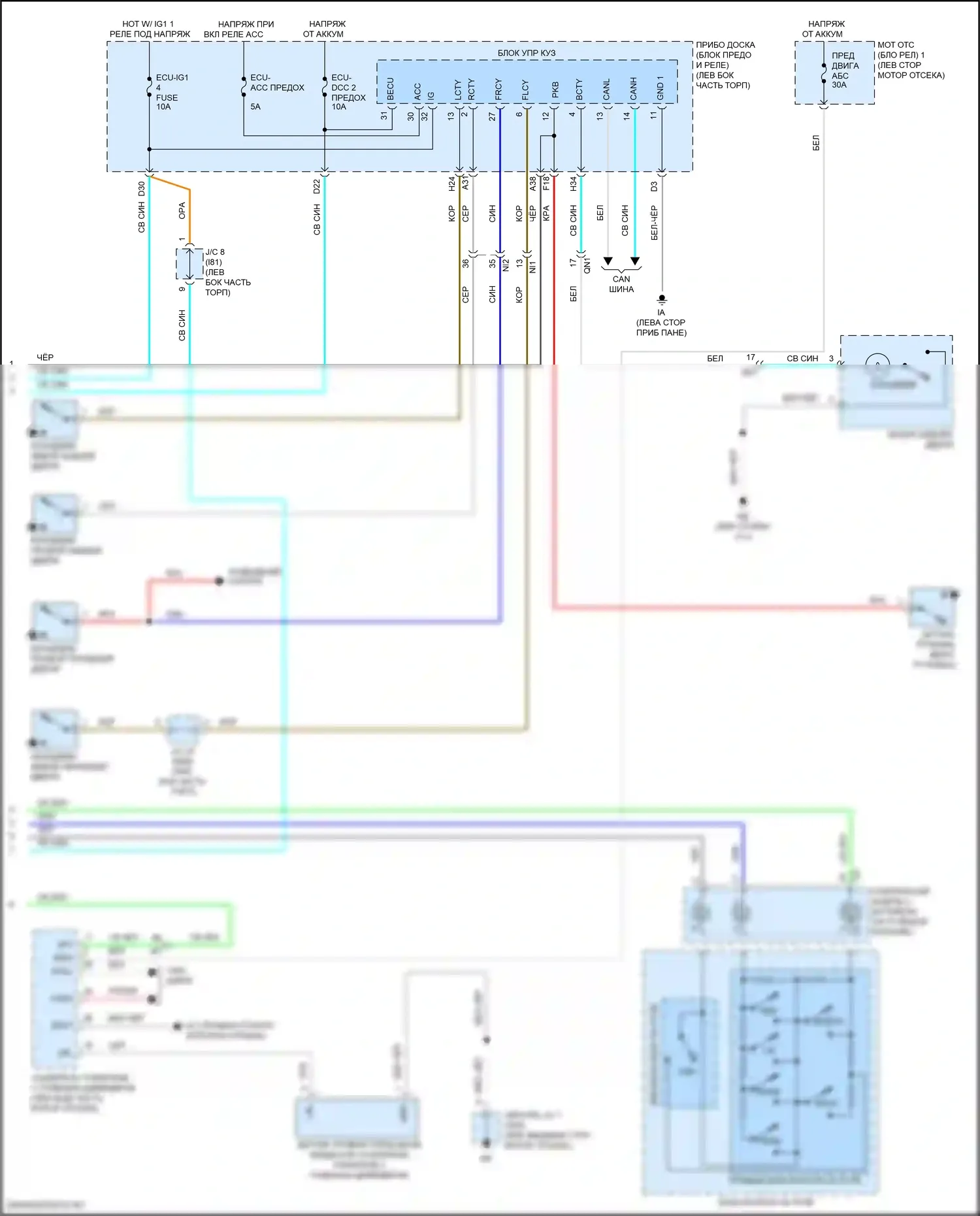 Prius PHV Toyota IV (2017-2024): Электросхема приборной панели (3 из 3) 
