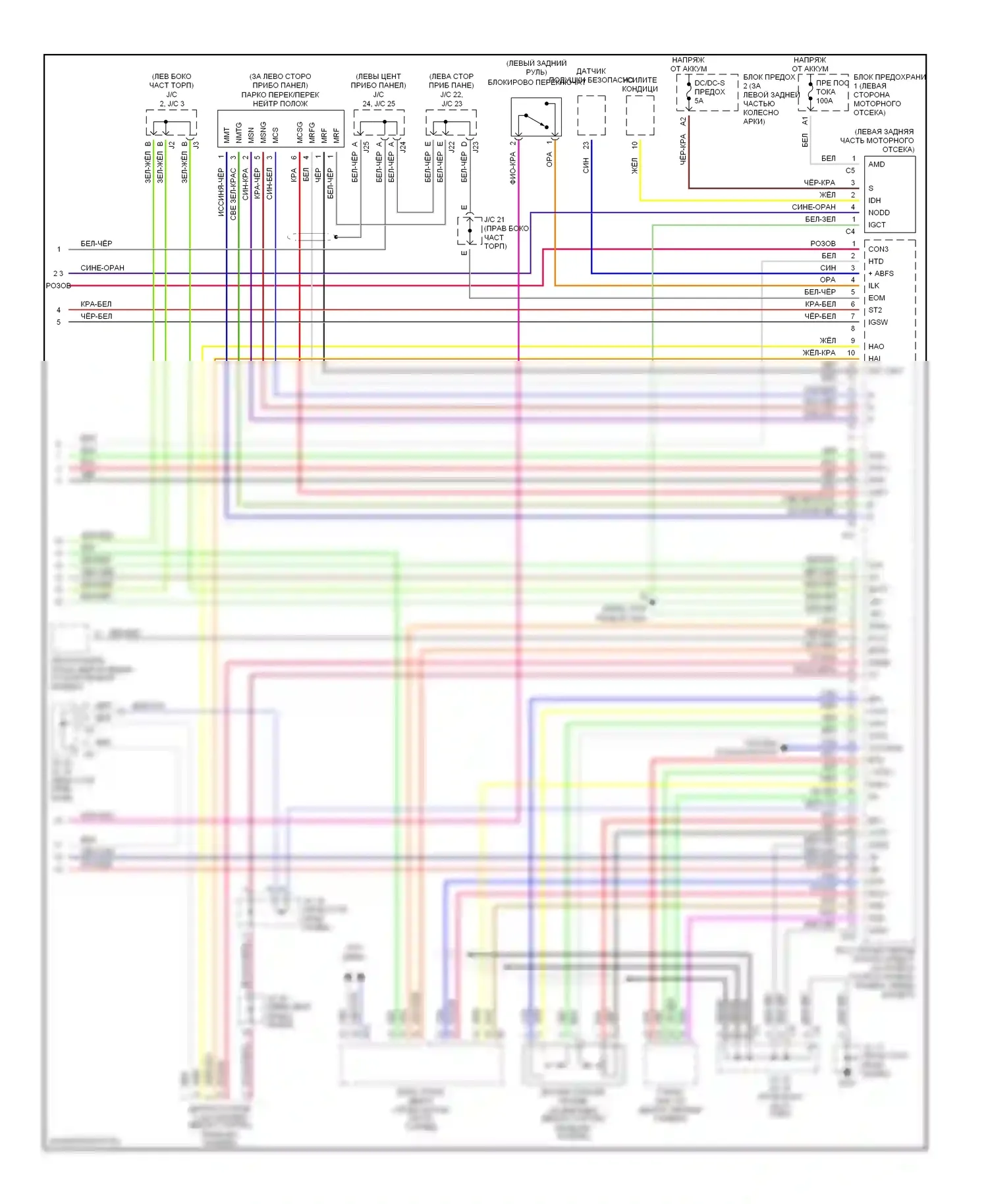 Prius Toyota I рестайлинг (2000-2003): Электросхема гибридной системы двигателя (3 из 3) 