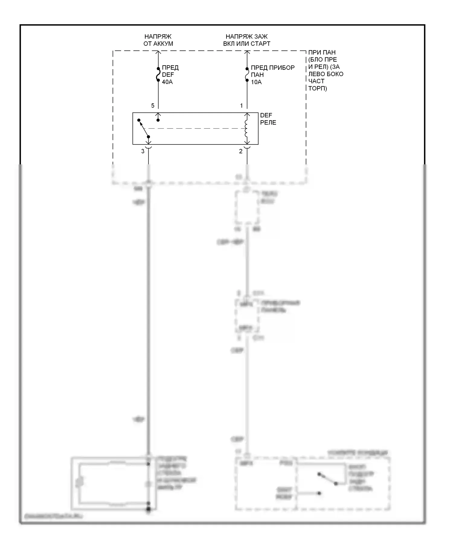 Prius Toyota I рестайлинг (2000-2003): Электросхема подогрева 