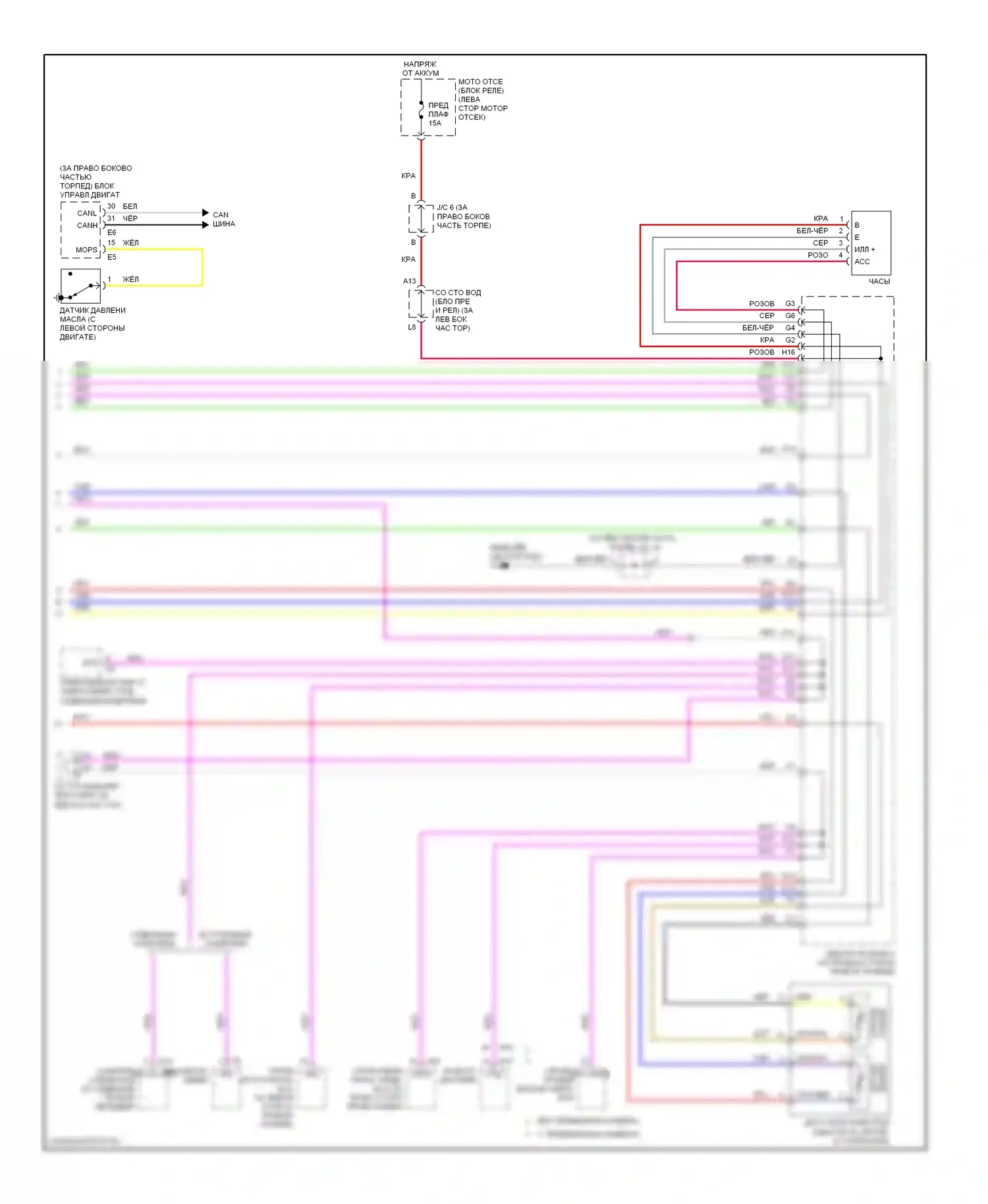 Prius Toyota II рестайлинг (2005-2011): Электросхема приборной панели (2 из 2) 