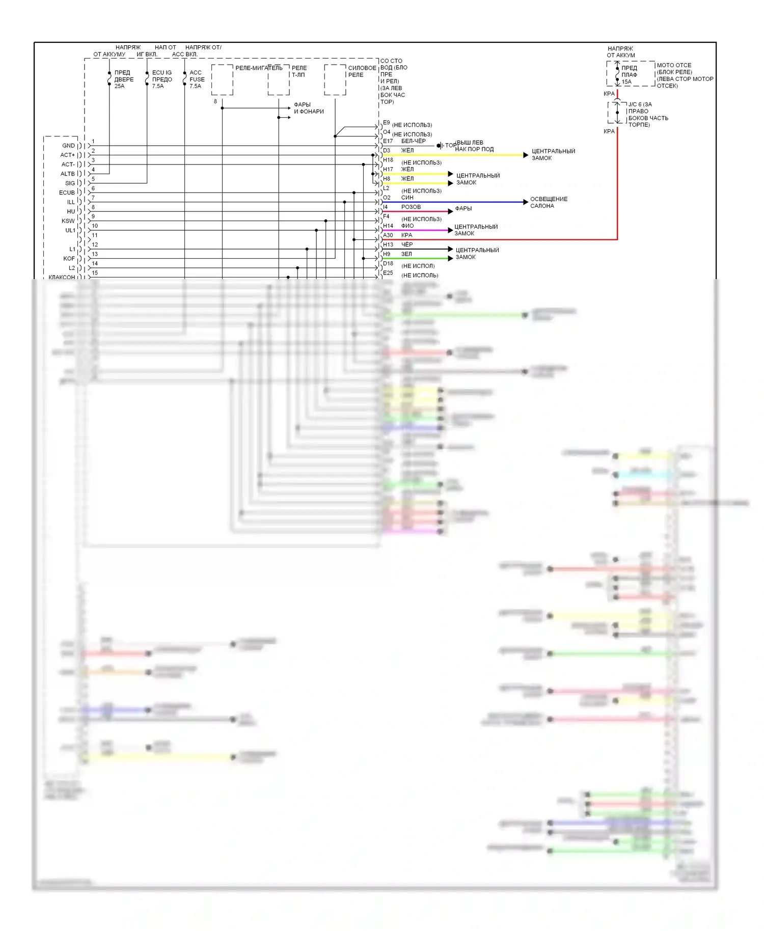 Prius Toyota II (2003-2005): Электросхема блоков управления кузовом 