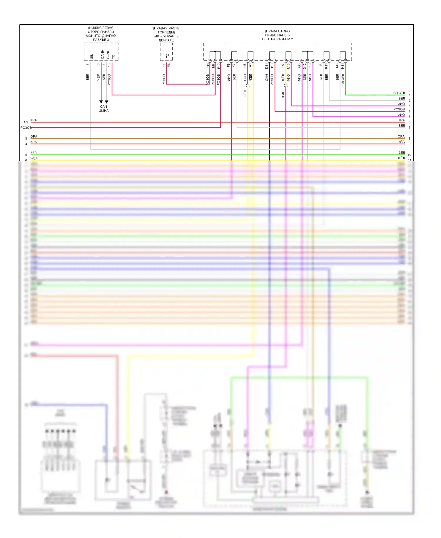 Prius Toyota II (2003-2005): Электросхема гибридной системы двигателя (6 из 7) 