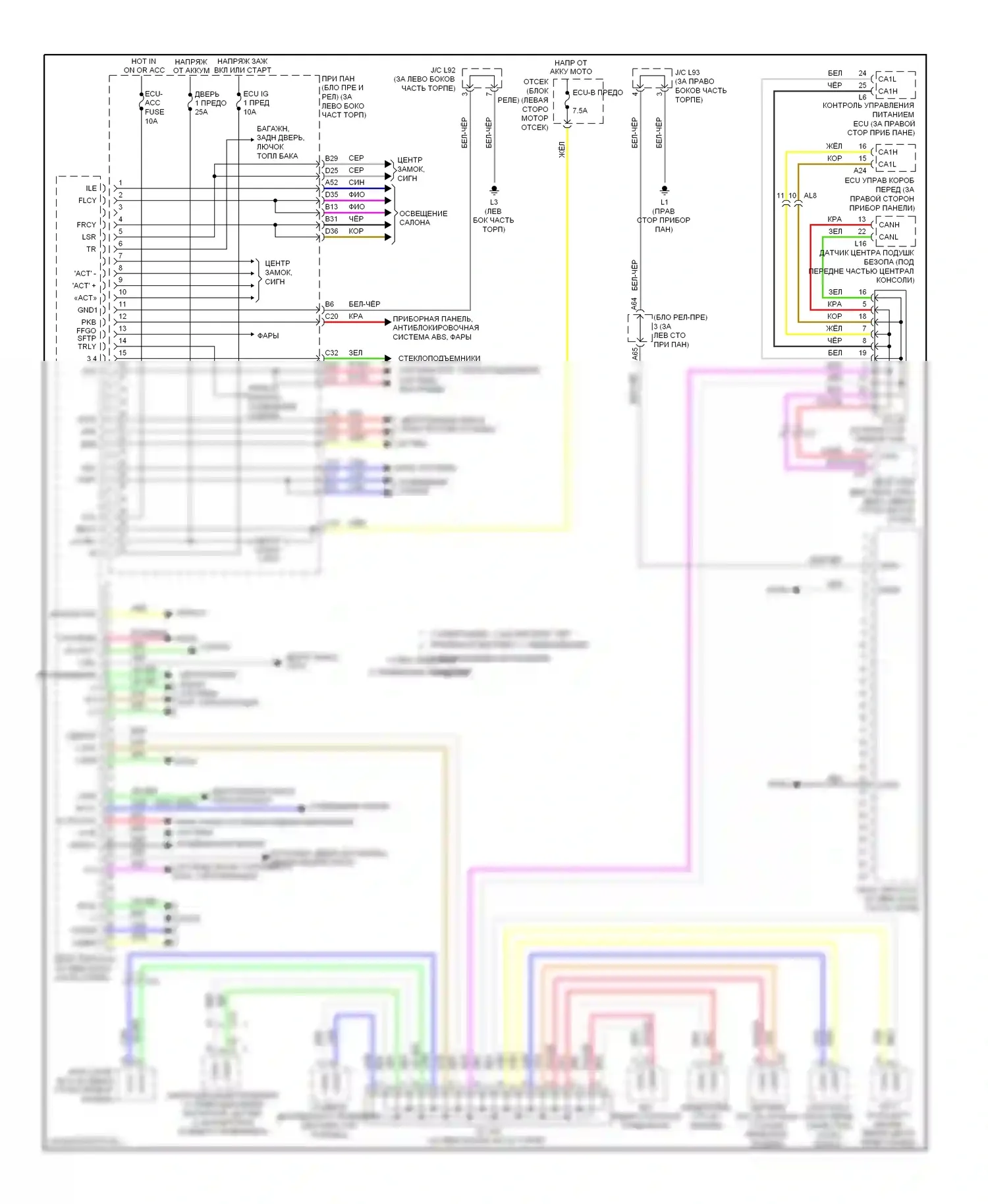 Prius Toyota III рестайлинг (2011-2015): Электросхема блоков управления кузовом 