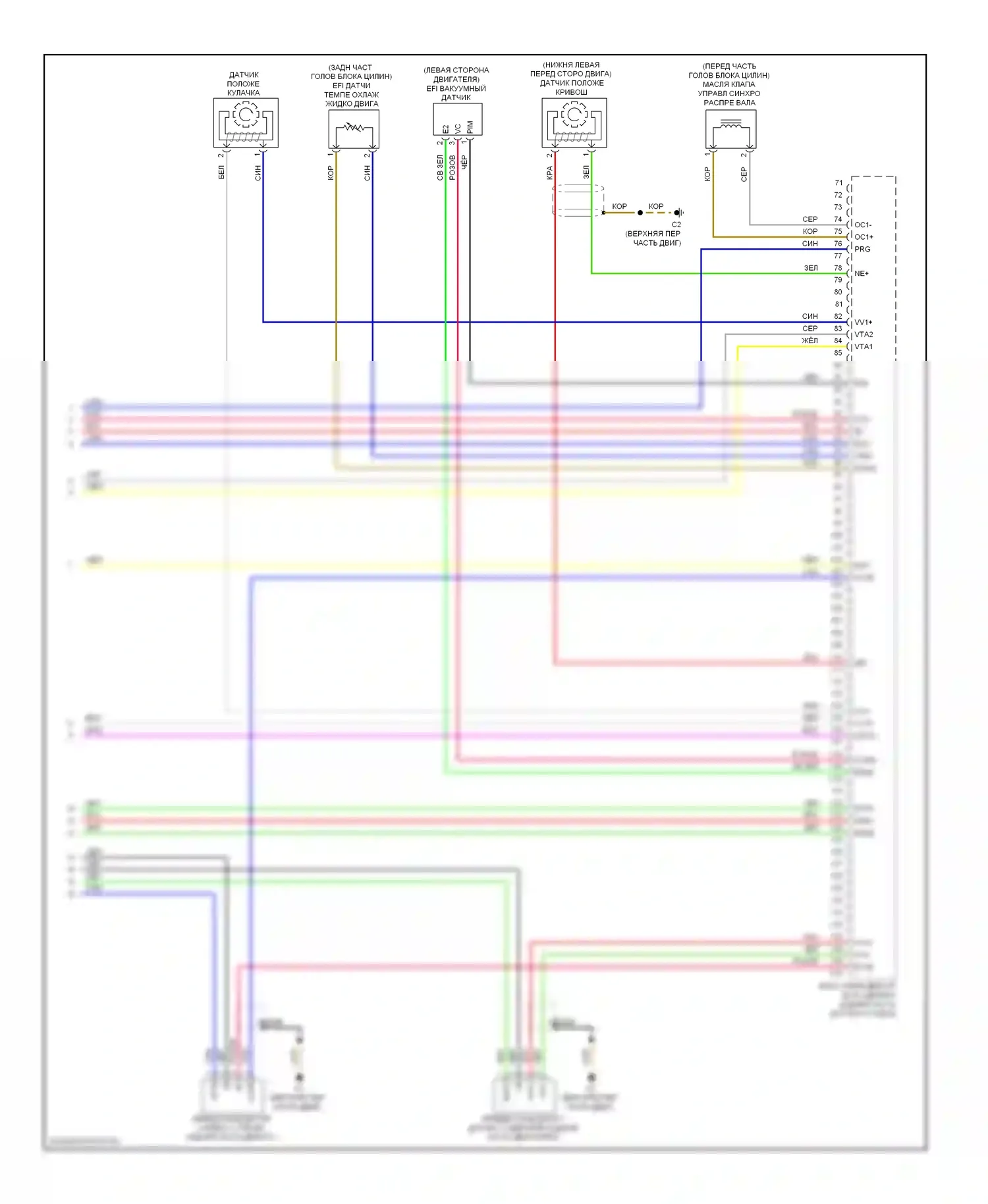 Prius Toyota III рестайлинг (2011-2015): Электросхема двигателя 1.5л, электросхема органов управления двигателем (6 из 6) 