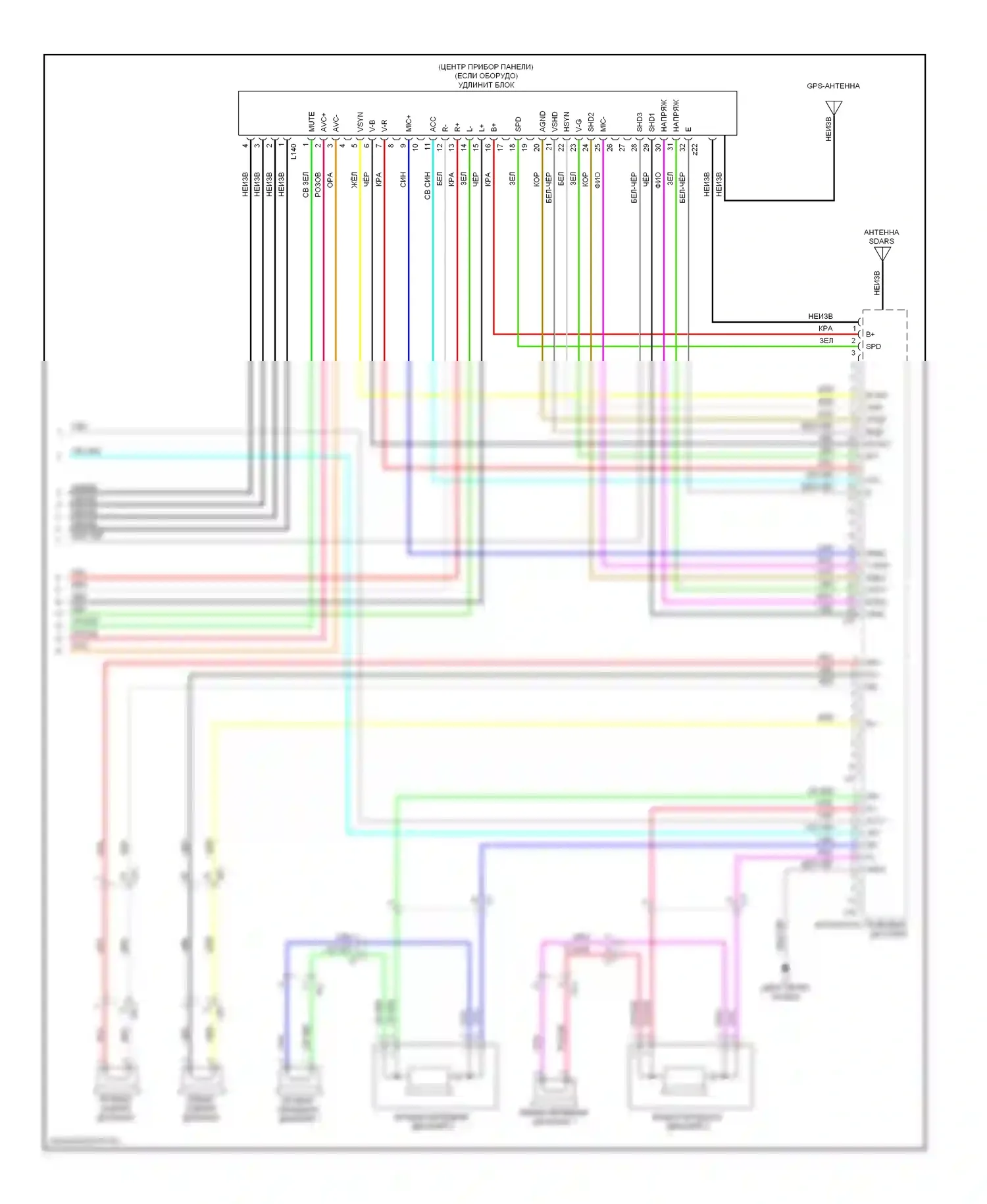 Prius Toyota III рестайлинг (2011-2015): Электросхема навигации, с типом приемника магнитолы и дисплея (3 из 3) 