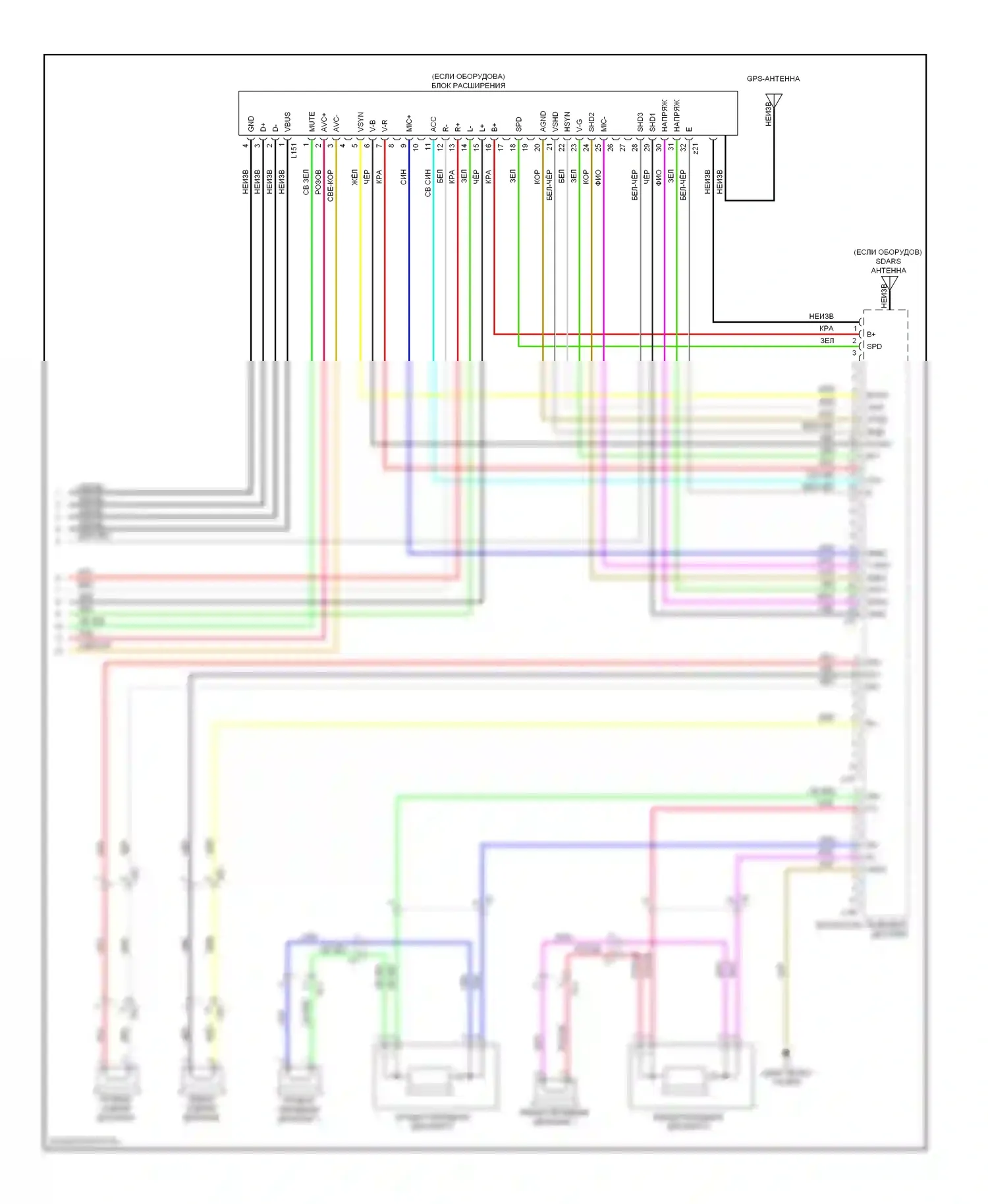 Prius Toyota III рестайлинг (2011-2015): Электросхема навигации, со встроенным усилителем (3 из 3) 