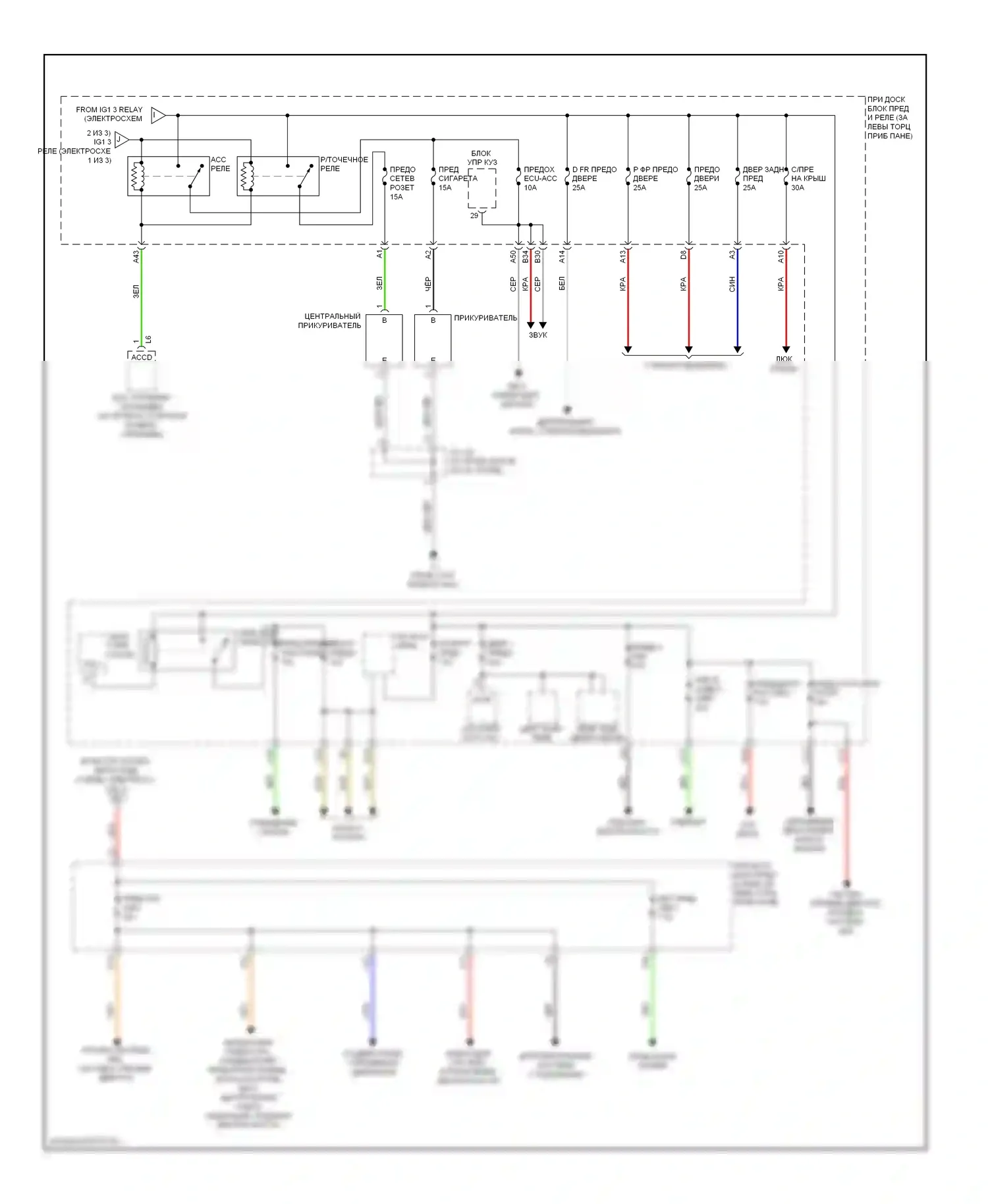 Prius Toyota III (2009-2011): Электросхема блока предохранителей реле (3 из 3) 