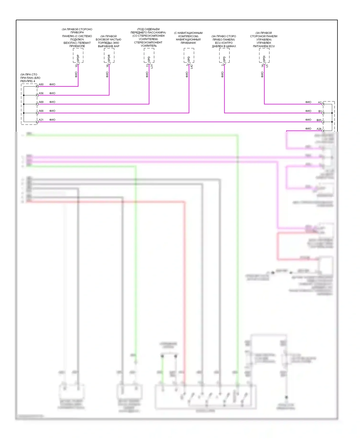 Prius Toyota III (2009-2011): Электросхема приборной панели (2 из 2) 