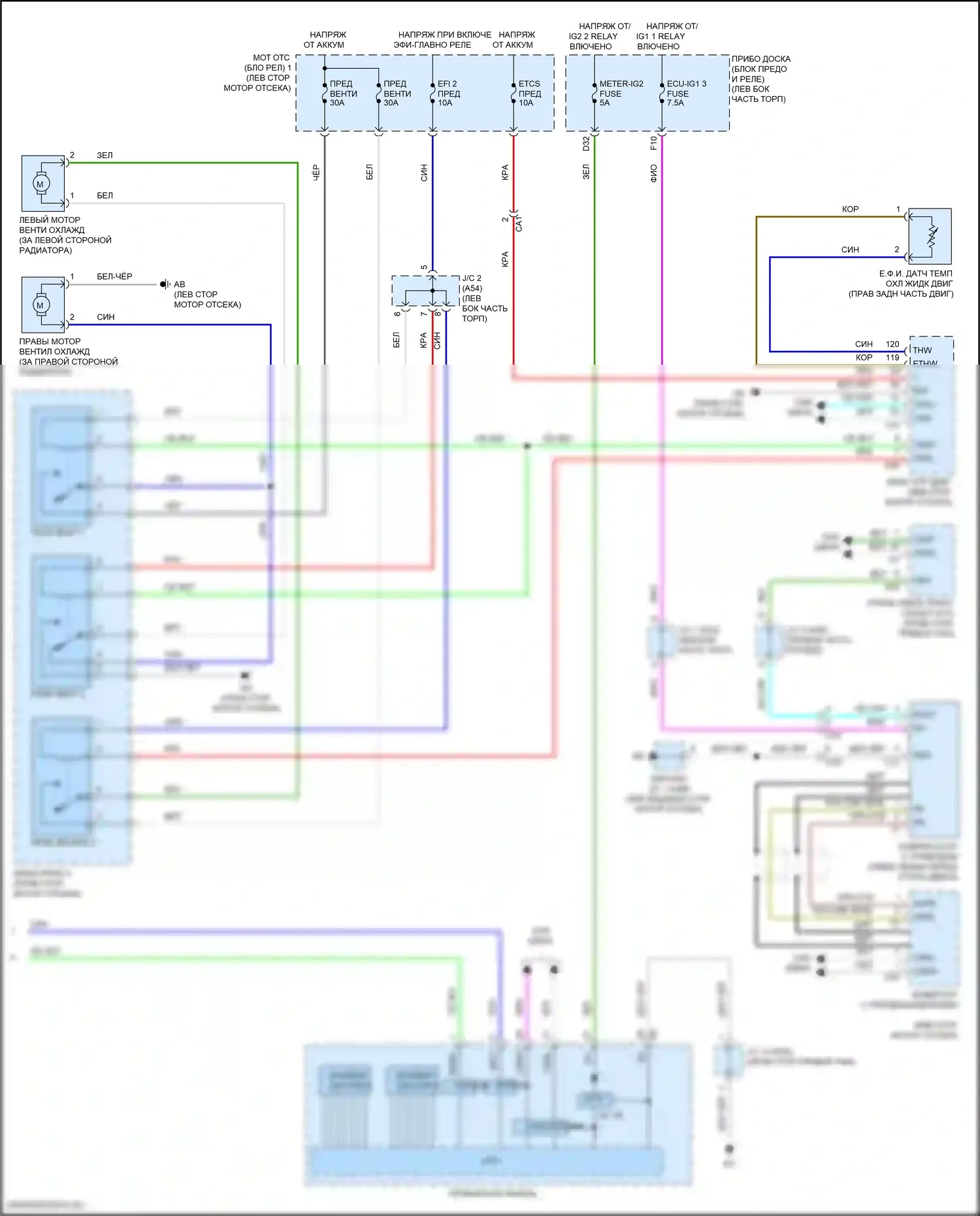 Prius Toyota IV рестайлинг (2018-2023): Электросхема климат контроля (3 из 3) 