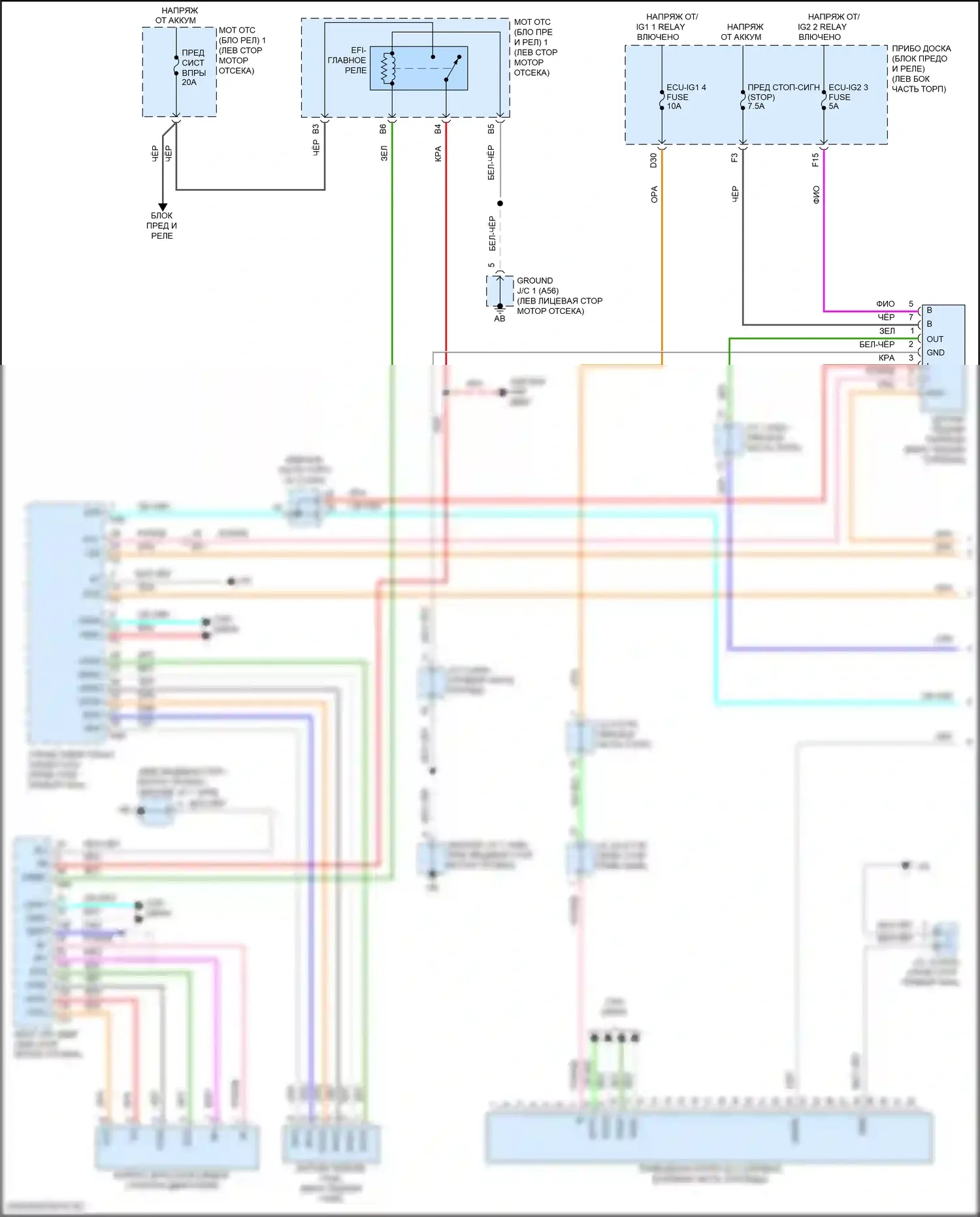 Prius Toyota IV рестайлинг (2018-2023): Электросхема динамического лазерного круиз-контроля (1 из 2) 