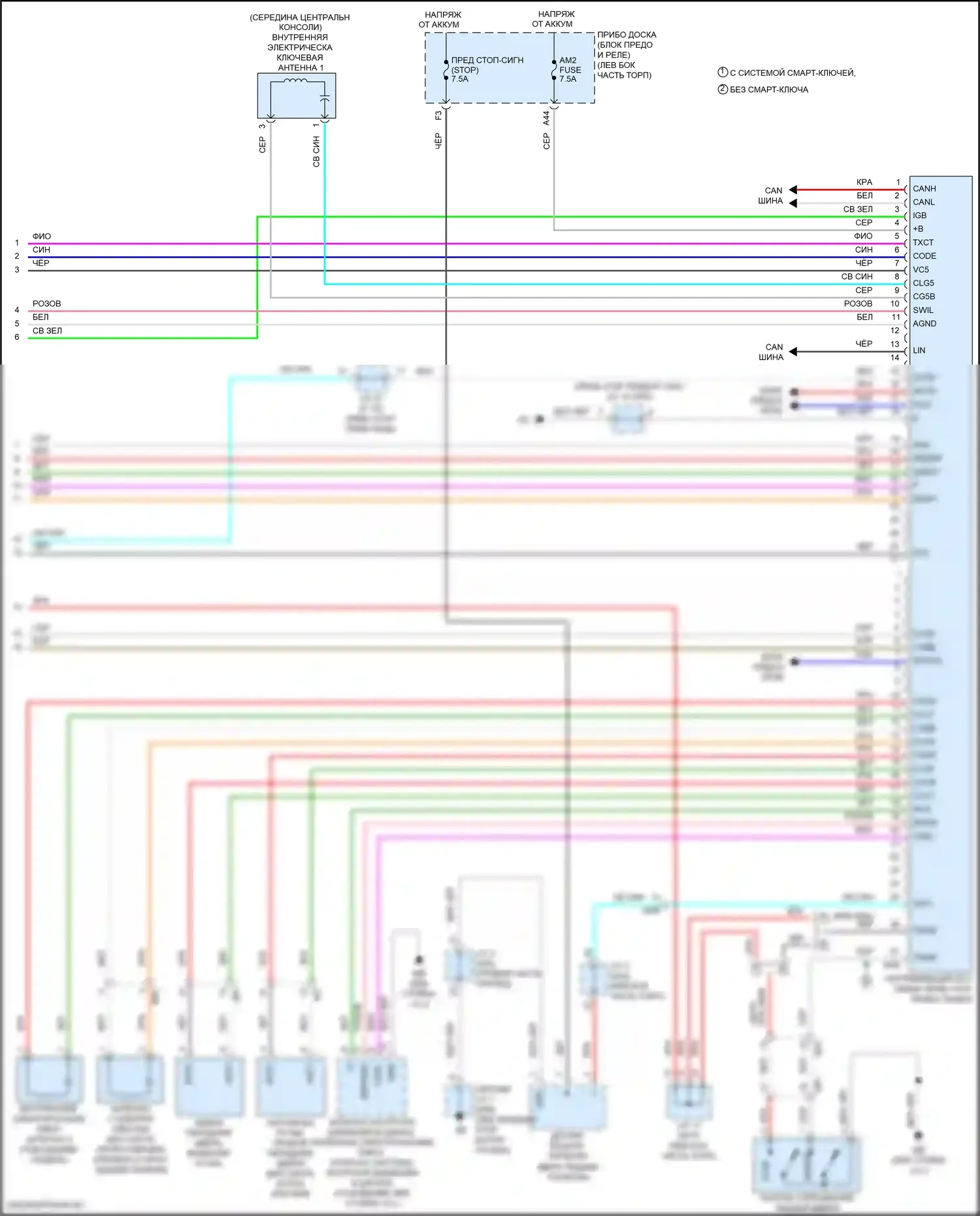 Prius Toyota IV рестайлинг (2018-2023): Электросхема защиты от взлома (4 из 4) 