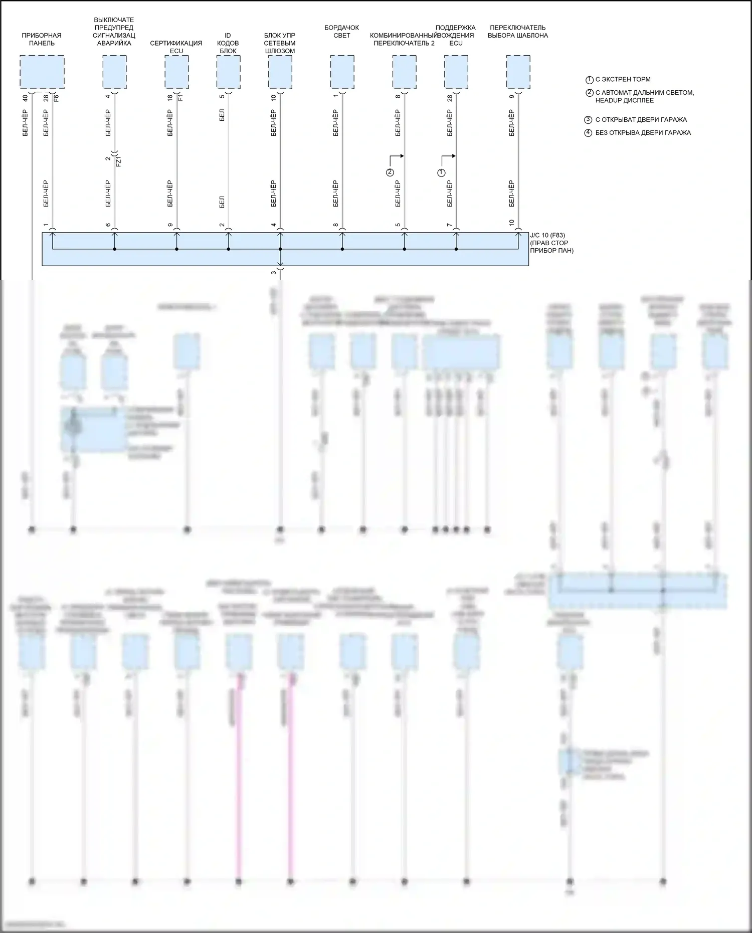 Prius Toyota IV рестайлинг (2018-2023): Электросхема точек подключения масс (3 из 5) 