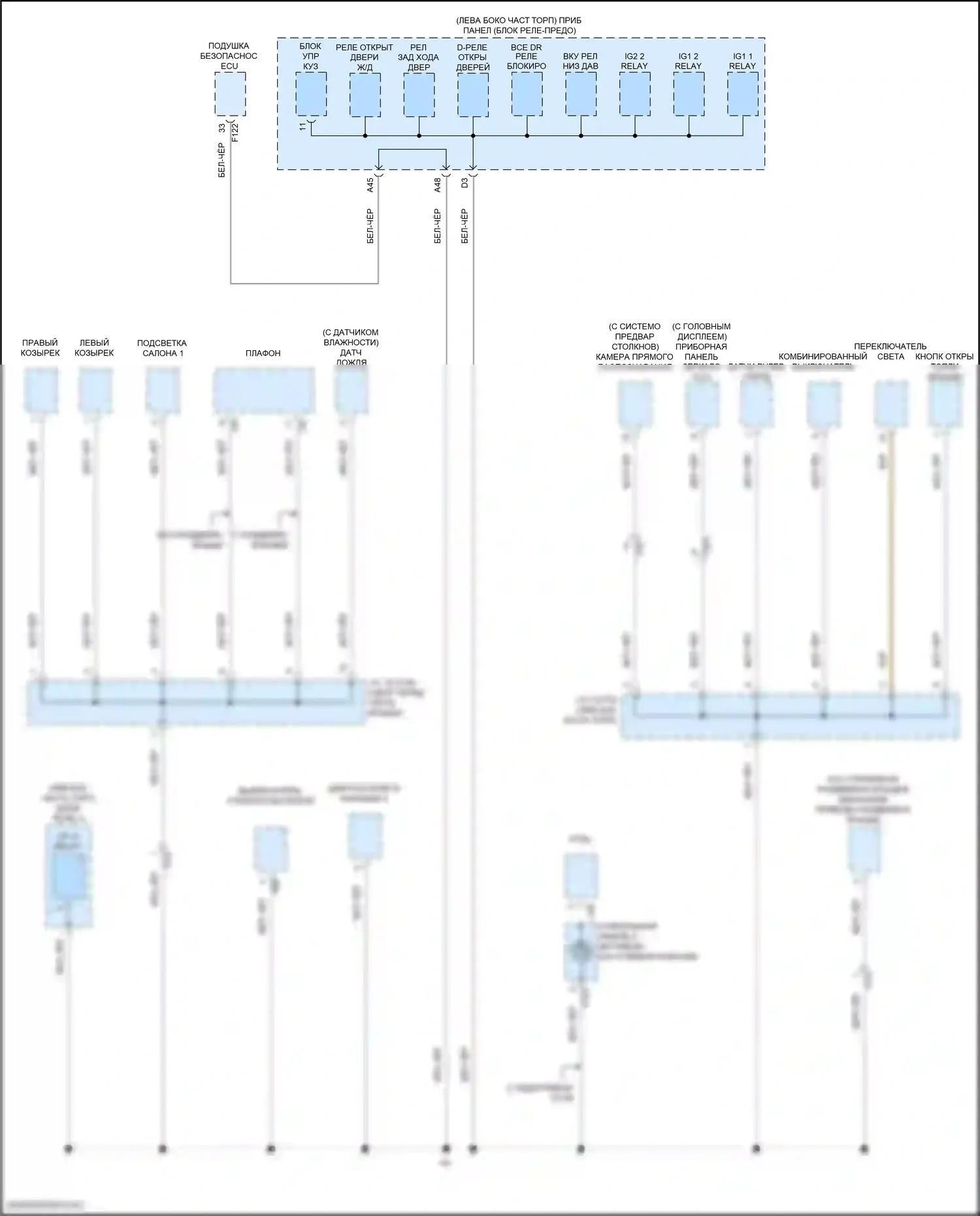 Prius Toyota IV рестайлинг (2018-2023): Электросхема точек подключения масс (4 из 5) 