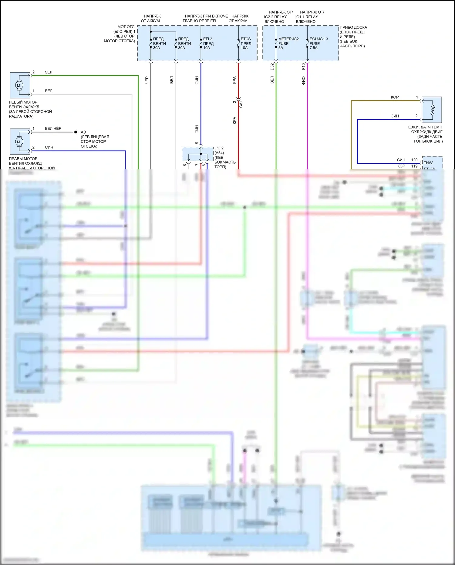 Prius Toyota IV (2015-2019): Электросхема климат контроля (3 из 3) 