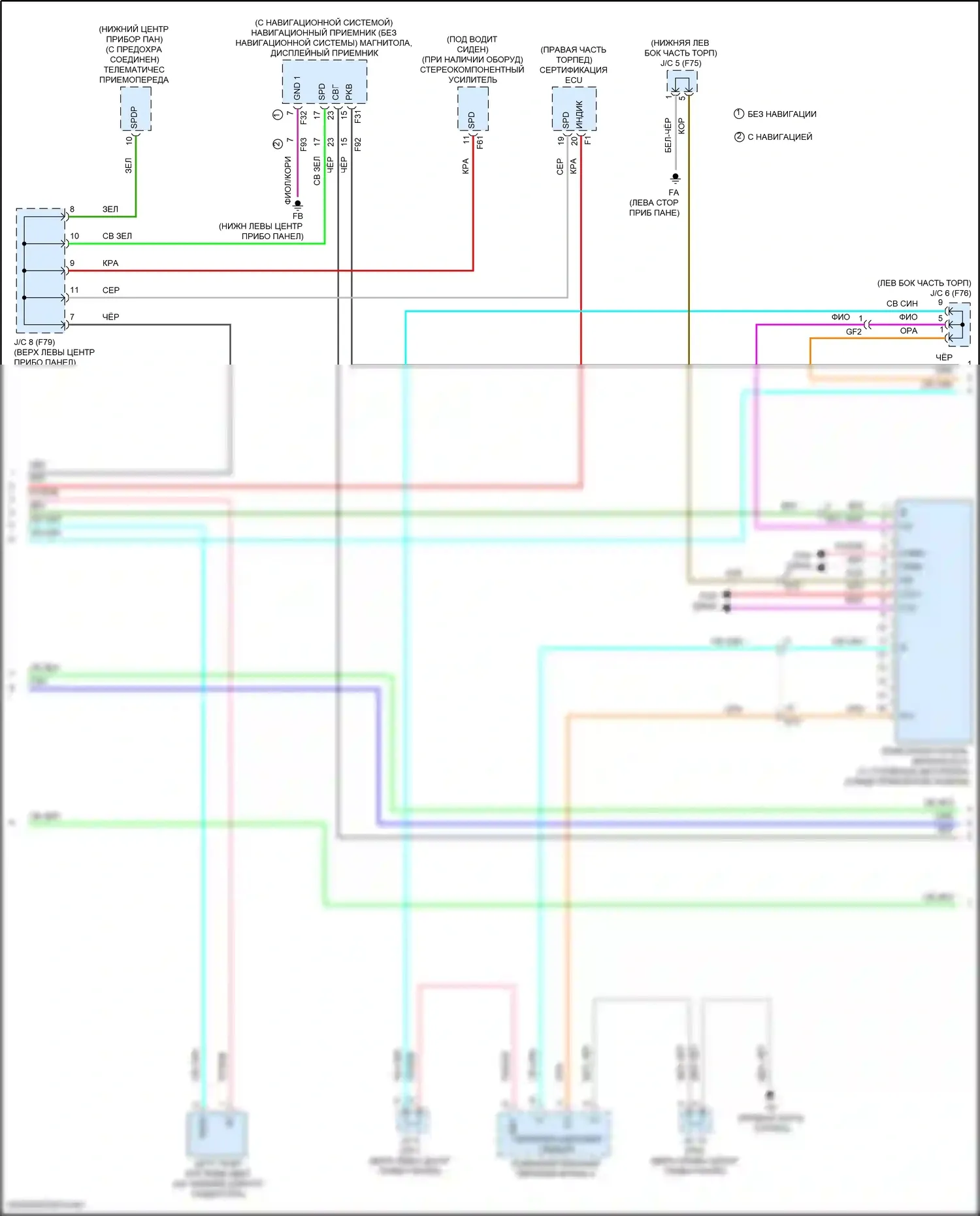 Prius Toyota IV (2015-2019): Электросхема приборной панели (2 из 3) 