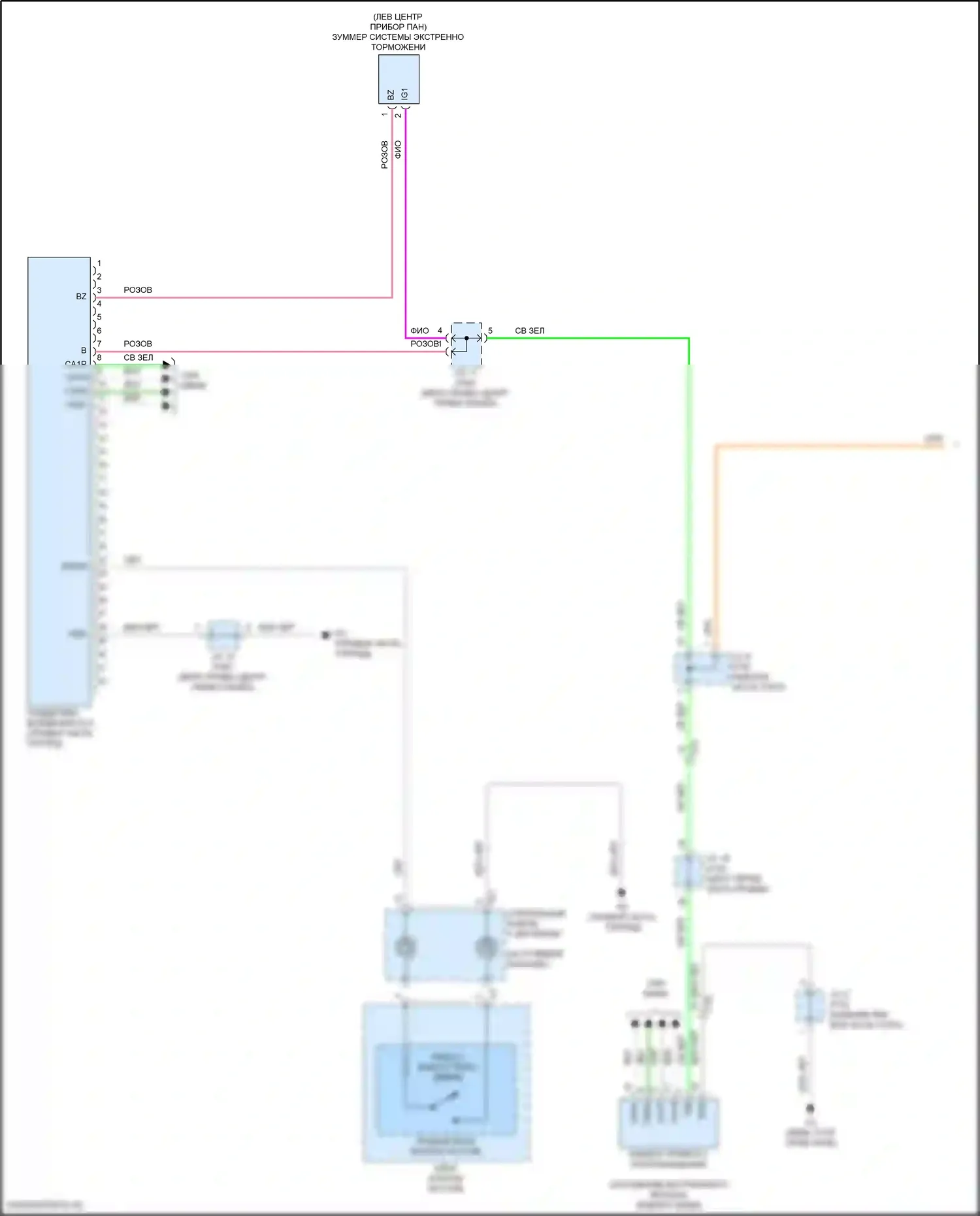 Prius Toyota IV (2015-2019): Электросхема сигнализации о выходе из полосы движения (1 из 2) 