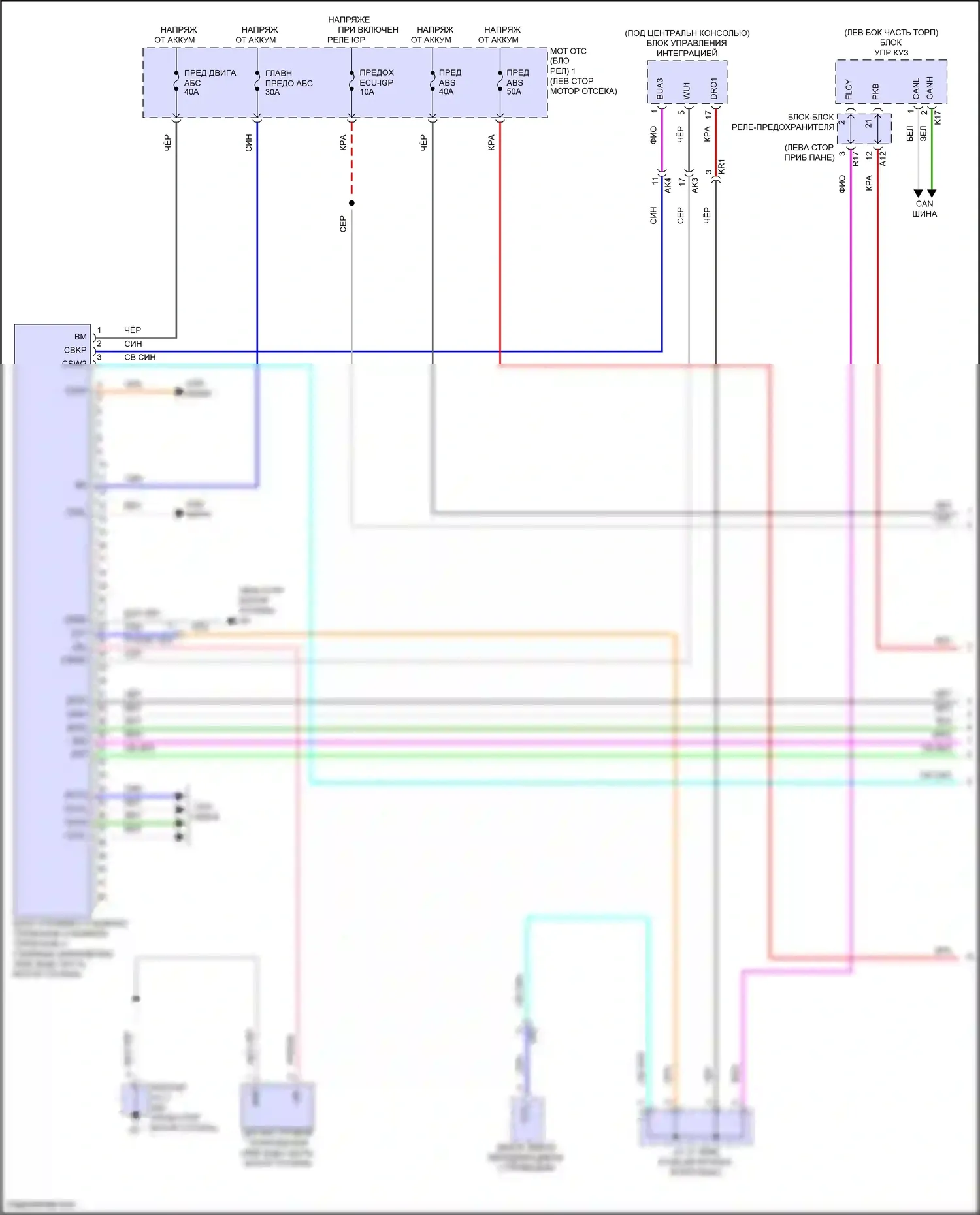 Prius Toyota V (2023-2024): Антиблокировочная система abs электросхема (1 из 3) 