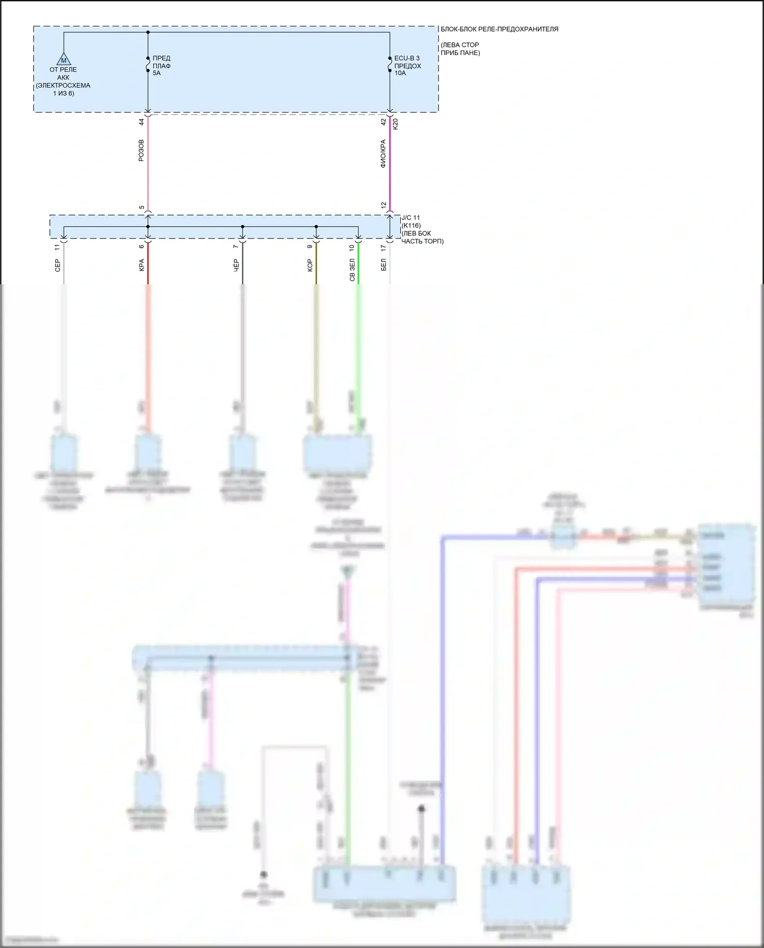 Prius Toyota V (2023-2024): Электросхема блока предохранителей реле (5 из 6) 