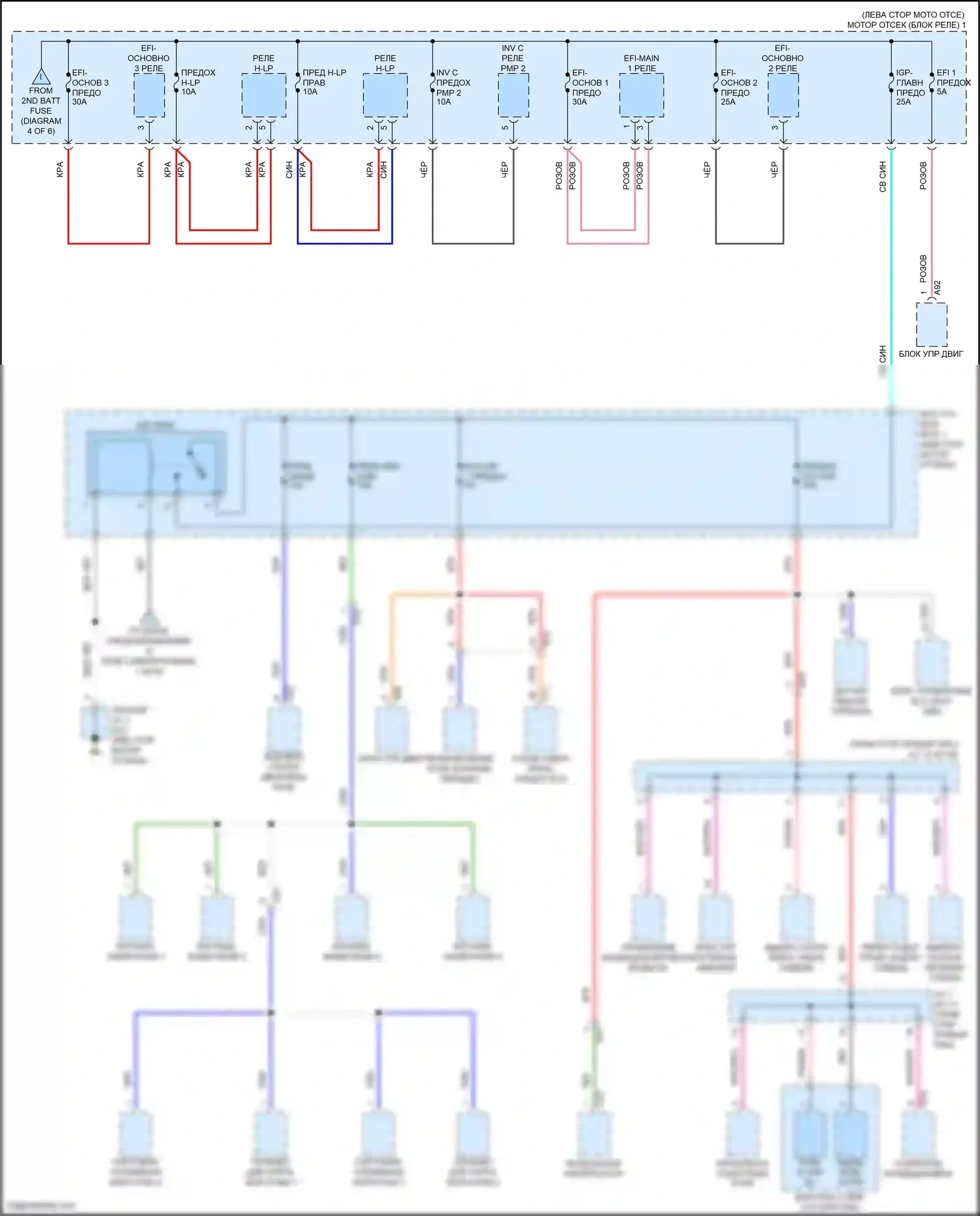 Prius Toyota V (2023-2024): Электросхема блока предохранителей реле (6 из 6) 