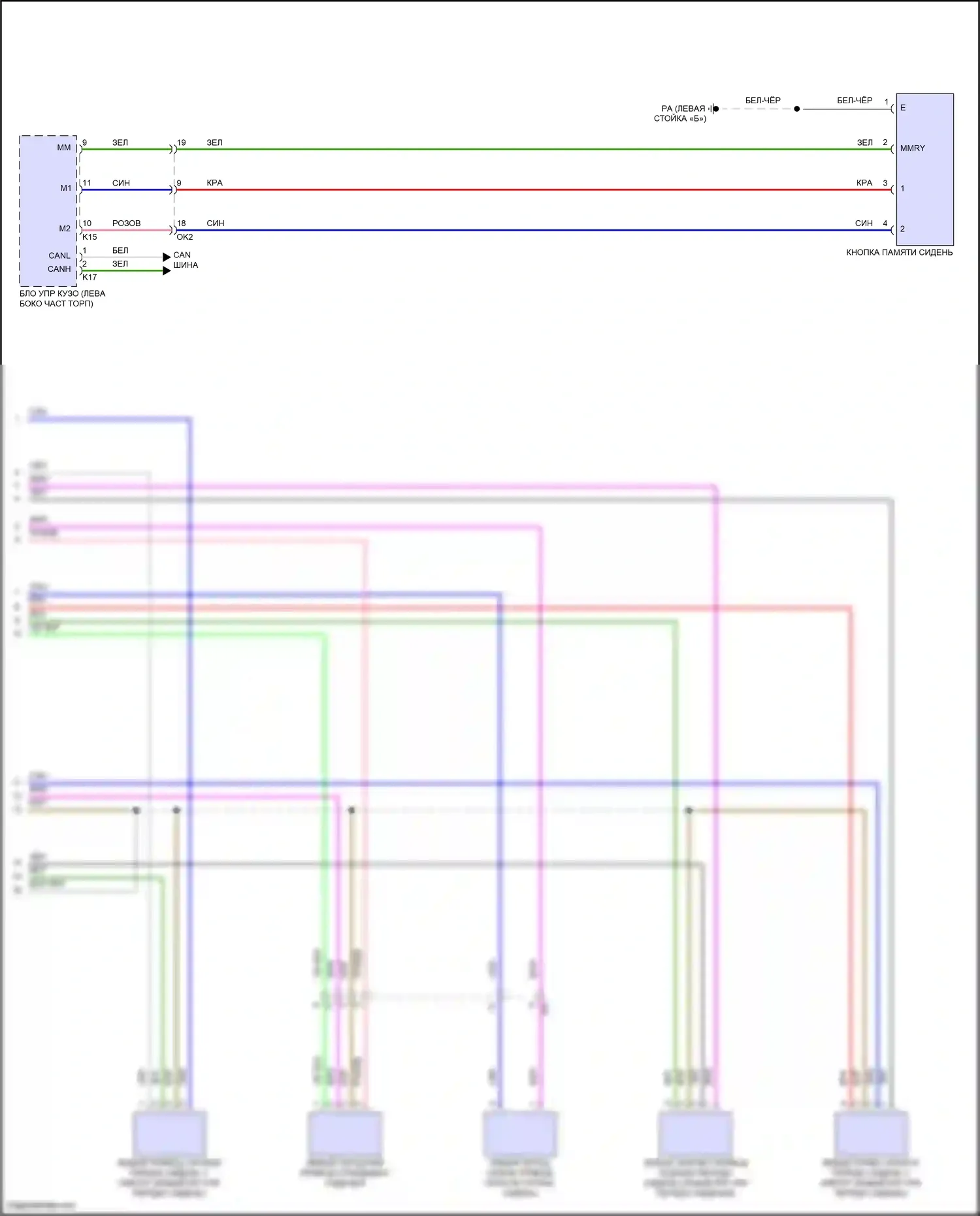 Prius Toyota V (2023-2024): Электросхема систем памяти (2 из 2) 