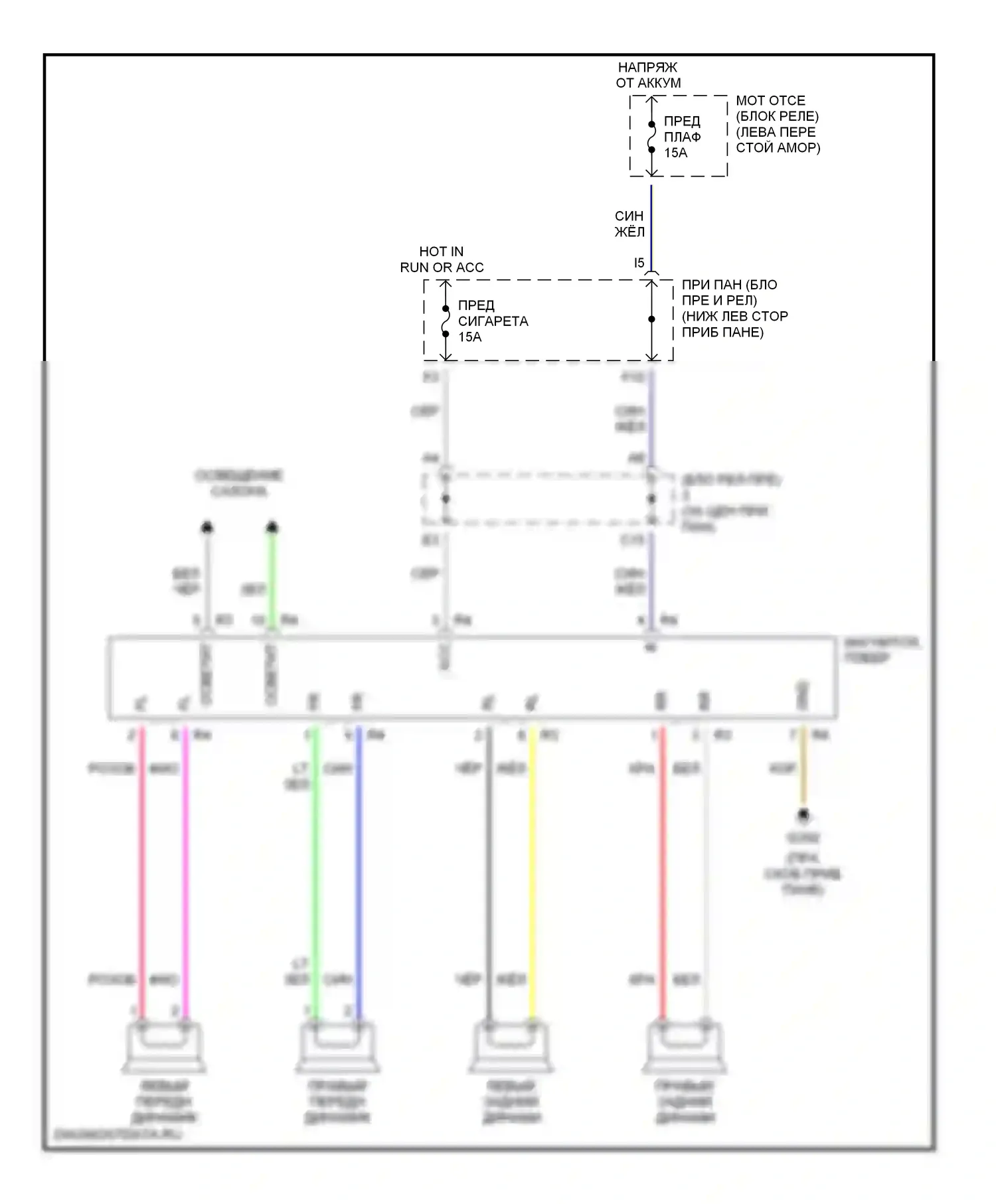 RAV4 Toyota I (1994-2000): Магнитола электросхем 