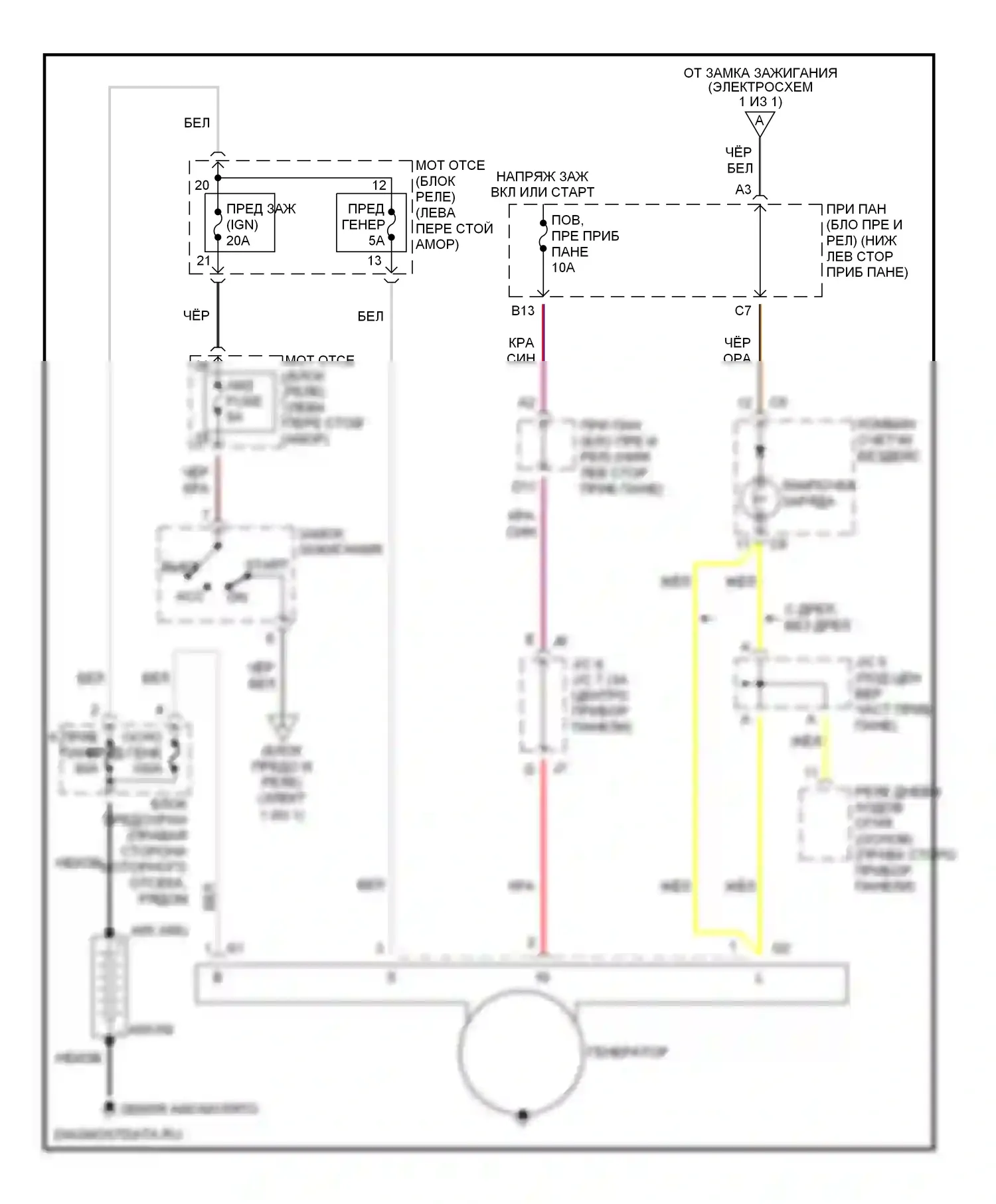 RAV4 Toyota I (1994-2000): Электросхема генератора 