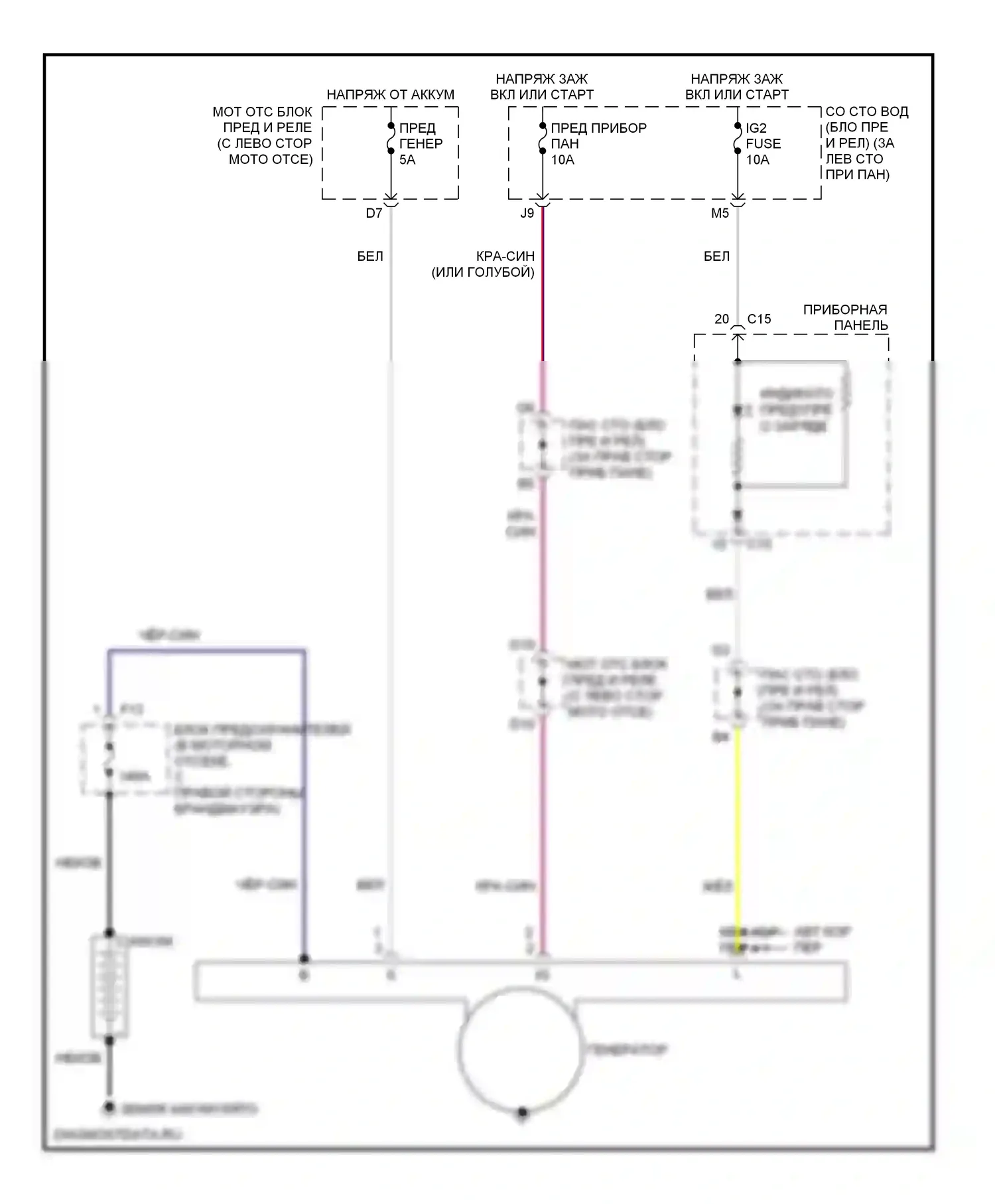 RAV4 Toyota II рестайлинг (2003-2006): Электросхема генератора 