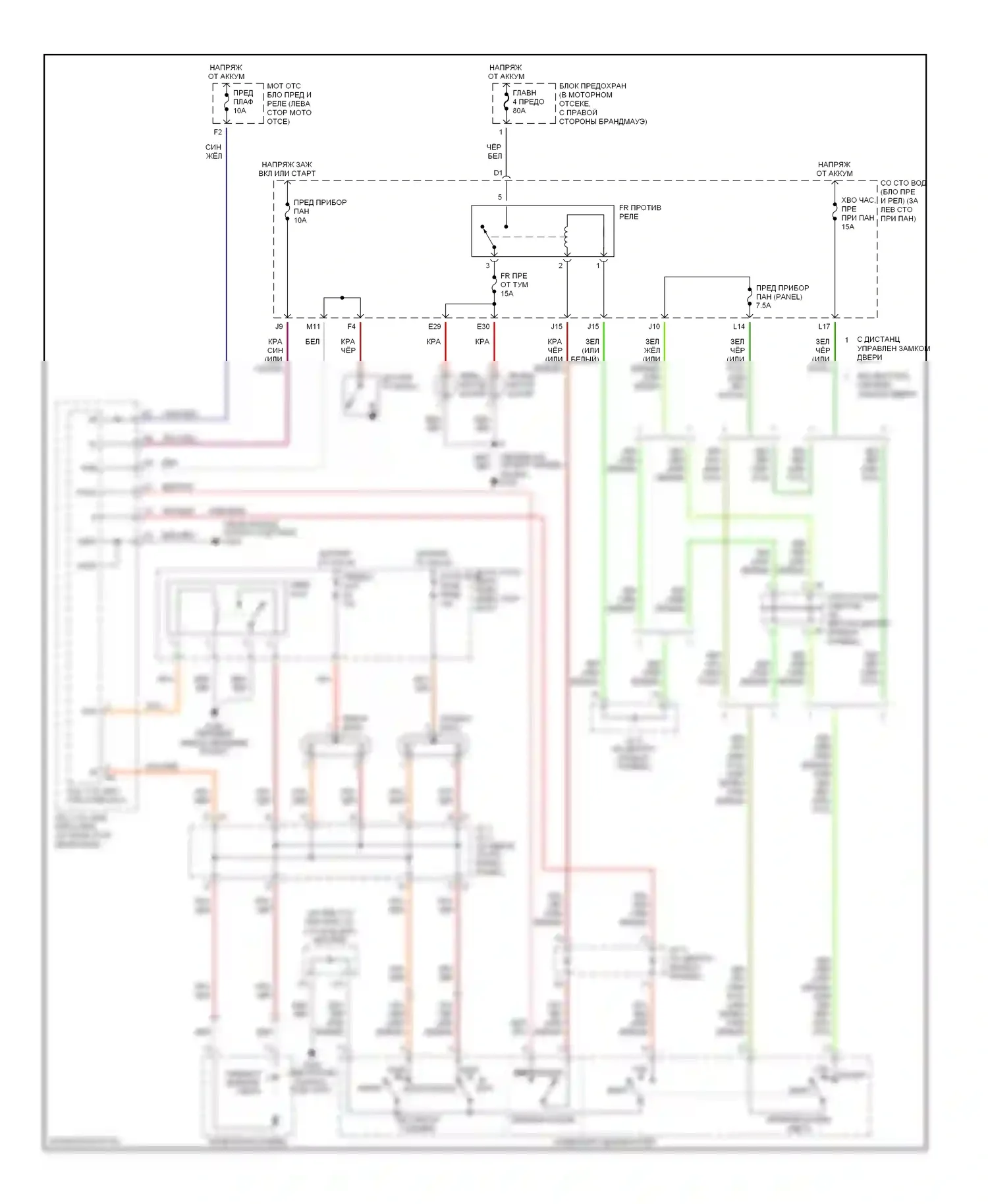 RAV4 Toyota II (2000-2003): Электросхема фар, без дрели 