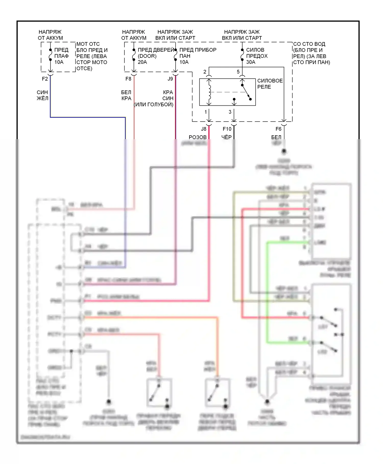 RAV4 Toyota II (2000-2003): Электросхема буровой вышки 