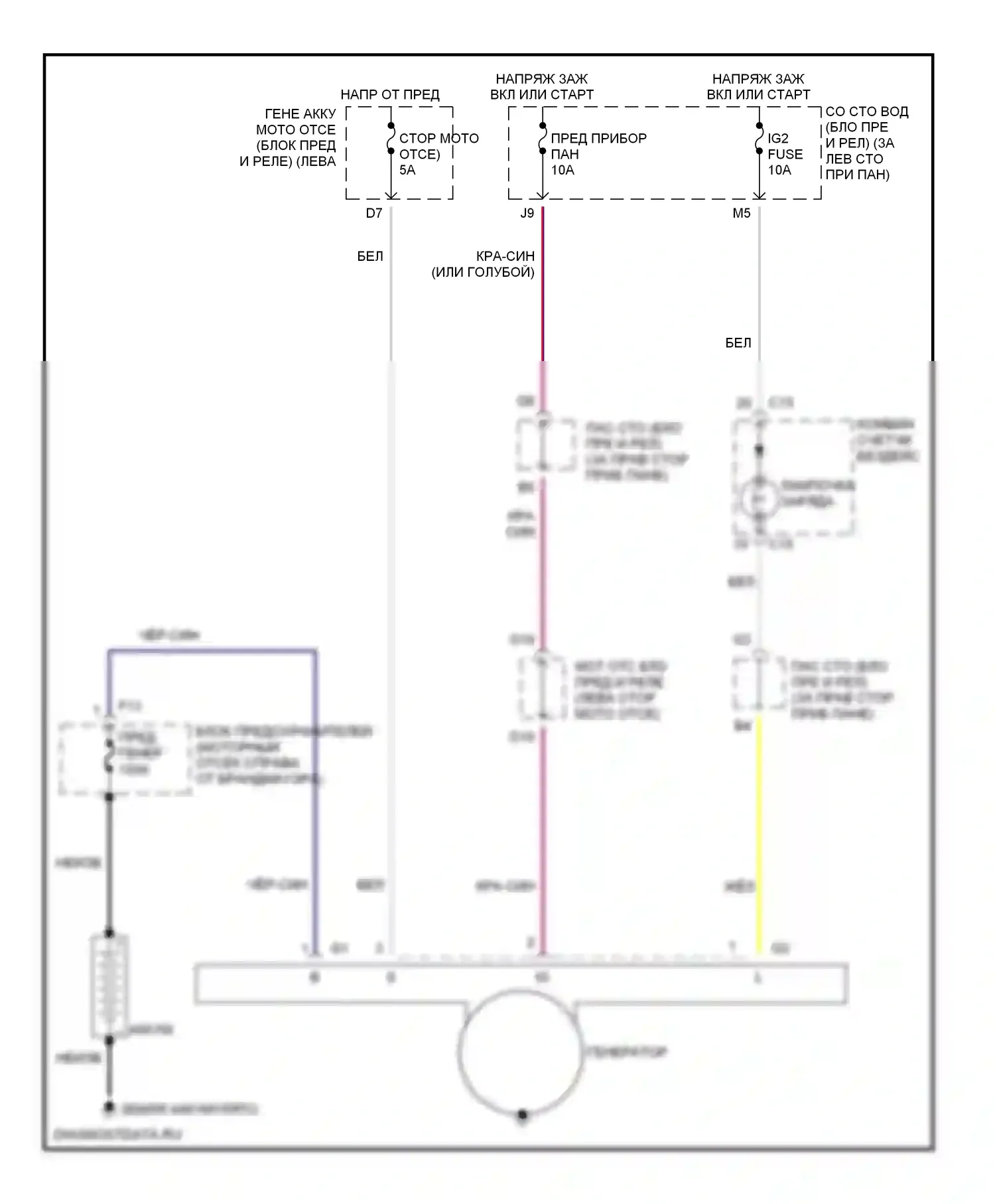 RAV4 Toyota II (2000-2003): Электросхема генератора 
