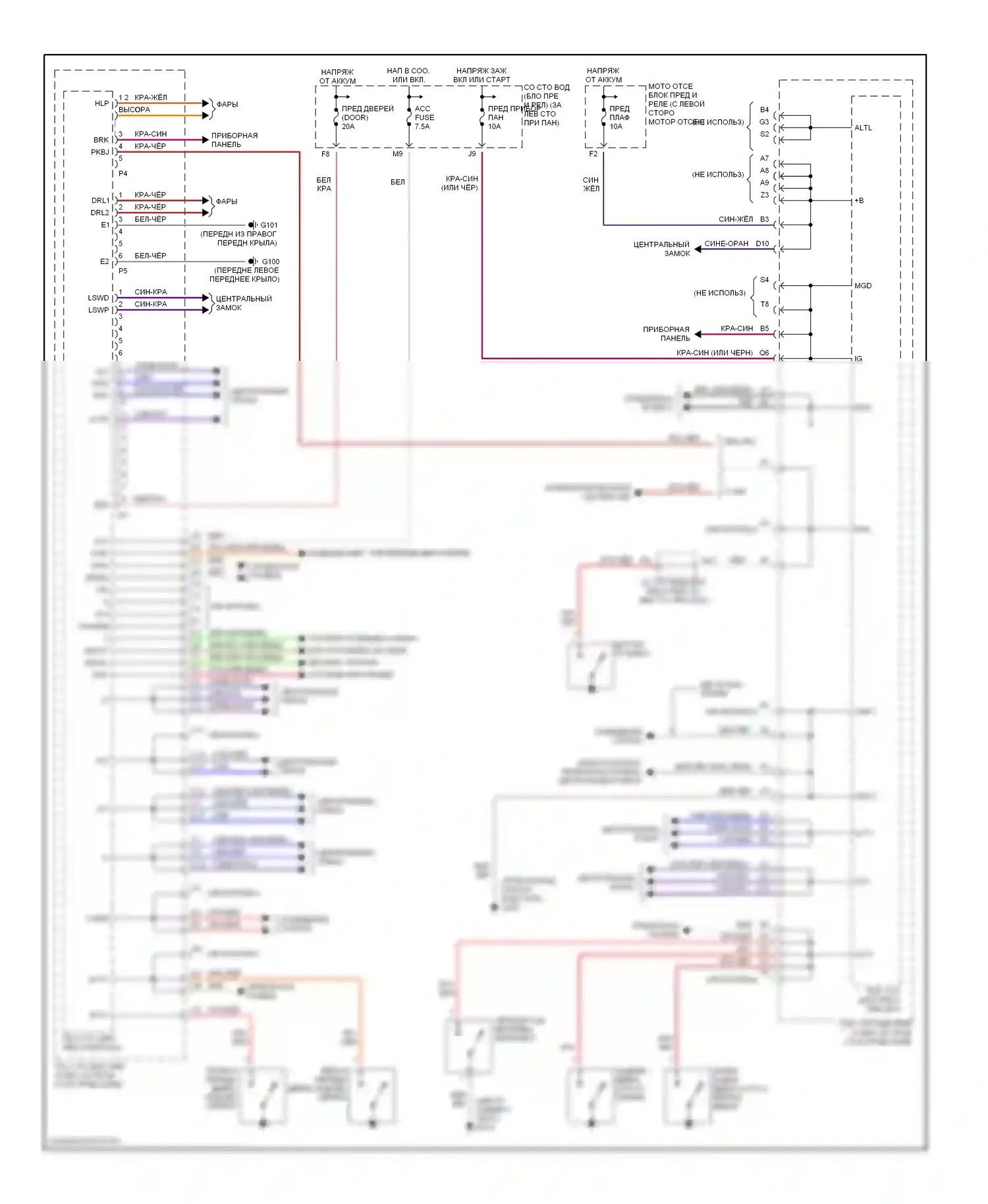 RAV4 Toyota II (2000-2003): Электросхемы компьютера тела 