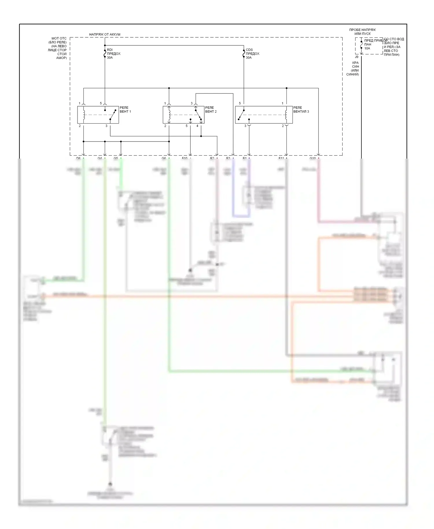 RAV4 Toyota II (2000-2003): Электросхема вентилятора охлаждения 