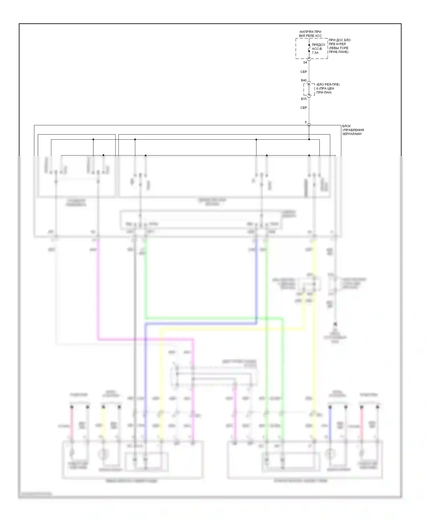 RAV4 Toyota III рестайлинг (2010-2016): Управление зеркалами заднего вида электросхема, ev 
